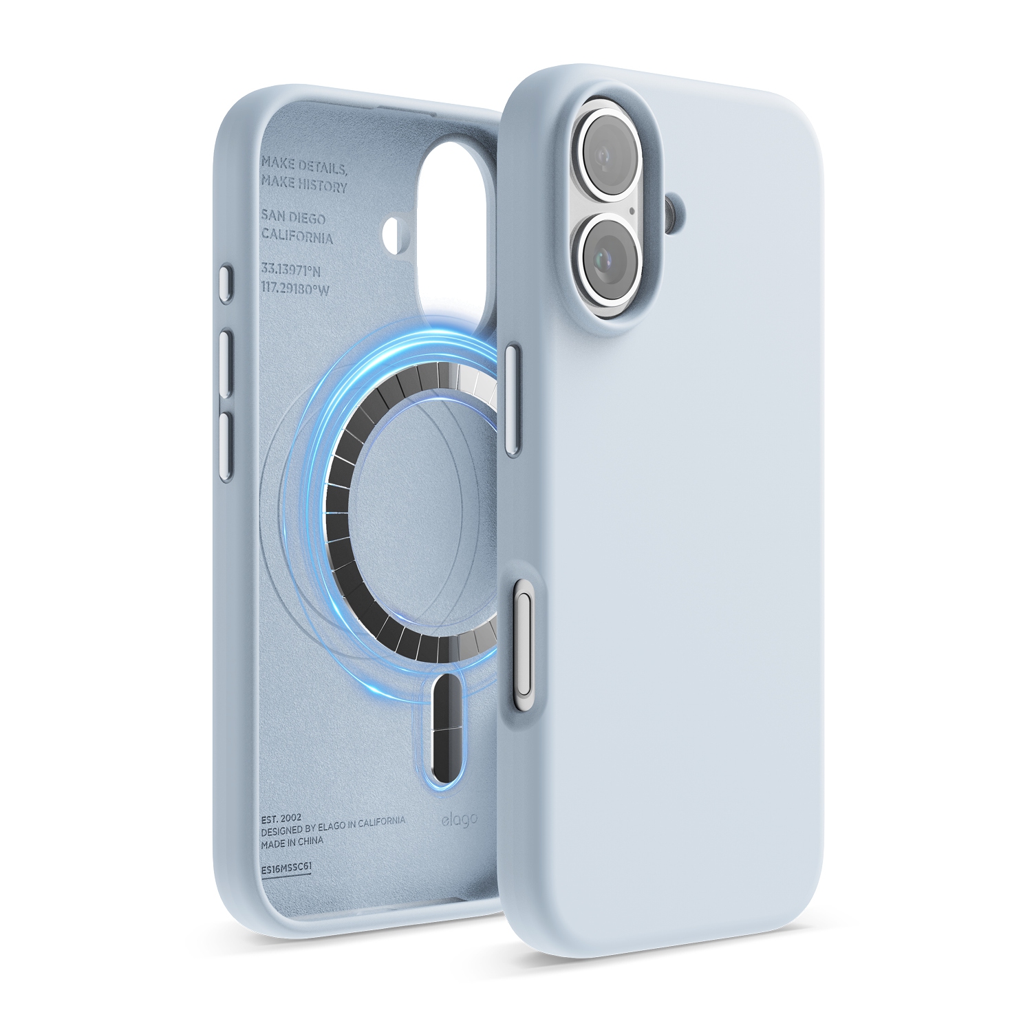 elago Magnetic Silicone Case Compatible with iPhone 16 Case 6.1 Inch Compatible with All MagSafe Accessories - Built-in Magnets, Soft Grip Silicone,