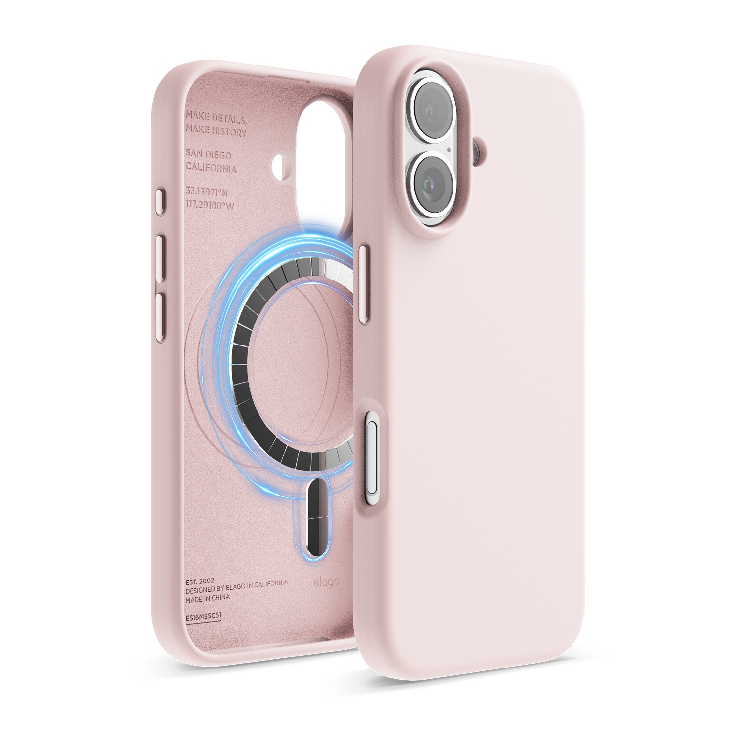 elago Magnetic Silicone Case Compatible with iPhone 16 Case 6.1 Inch Compatible with All MagSafe Accessories - Built-in Magnets, Soft Grip Silicone,