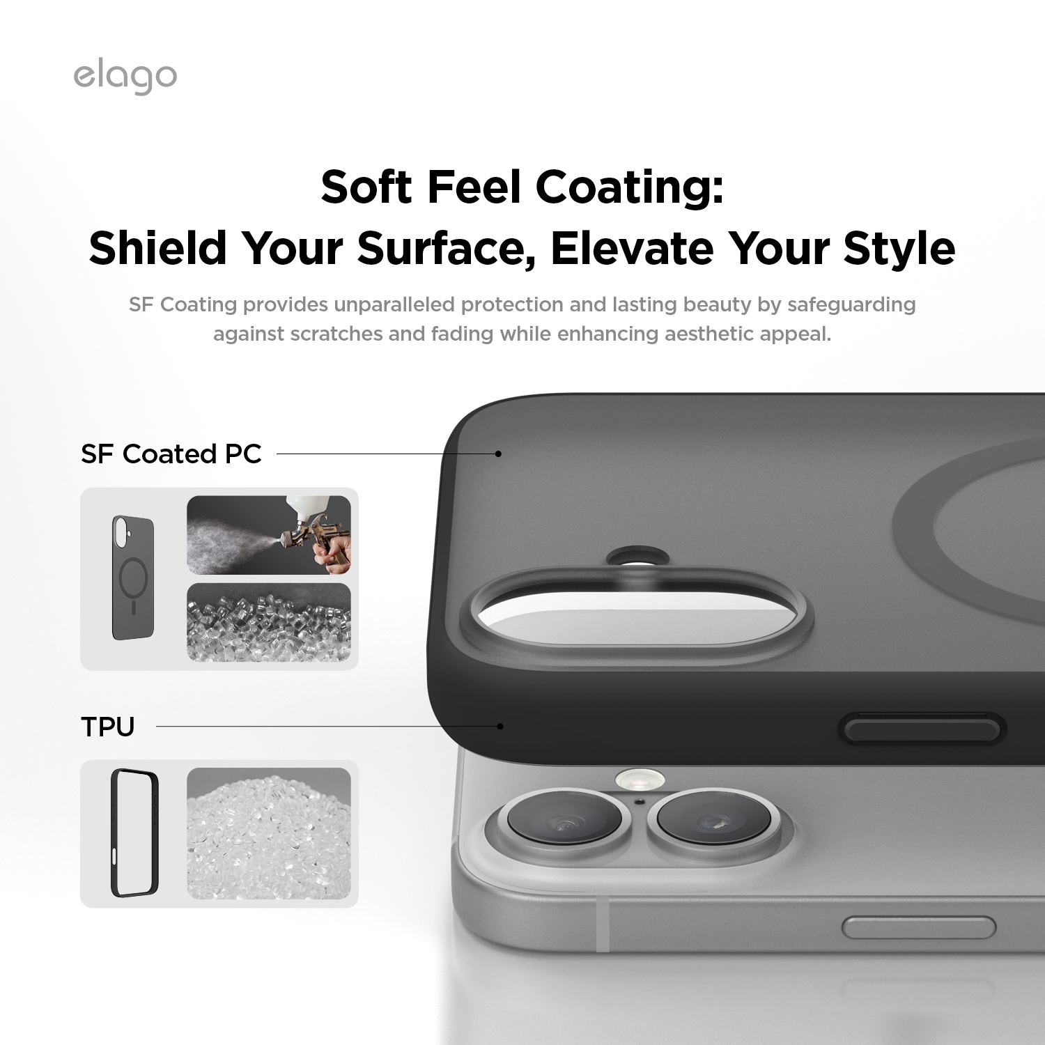 elago Magnetic Hybrid Clear Case Compatible with iPhone 16 Plus Case 6.7" - Compatible with MagSafe, PC + TPU Hybrid Technology, Raised Camera