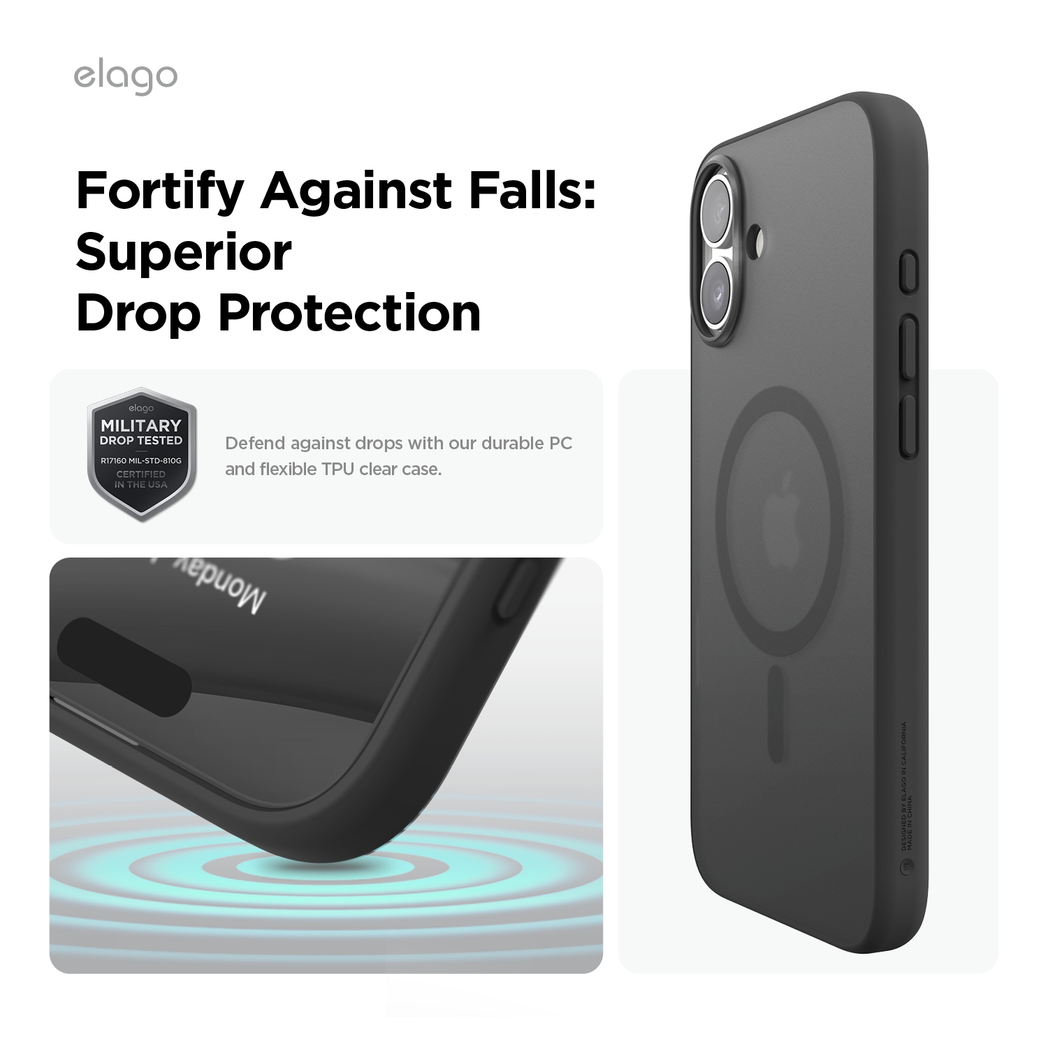 elago Magnetic Hybrid Clear Case Compatible with iPhone 16 Plus Case 6.7" - Compatible with MagSafe, PC + TPU Hybrid Technology, Raised Camera