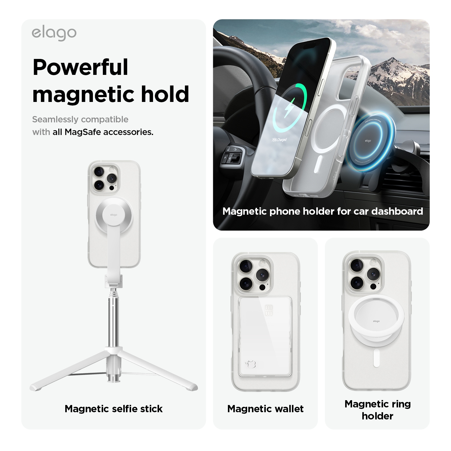 elago Magnetic Hybrid Clear Case Compatible with iPhone 16 Pro Max Case Cover 6.9" - Compatible with MagSafe, PC + TPU Hybrid Technology, Shockproof