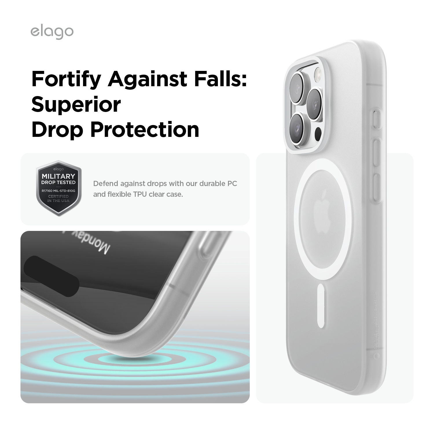 elago Magnetic Hybrid Clear Case Compatible with iPhone 16 Pro Max Case Cover 6.9" - Compatible with MagSafe, PC + TPU Hybrid Technology, Shockproof