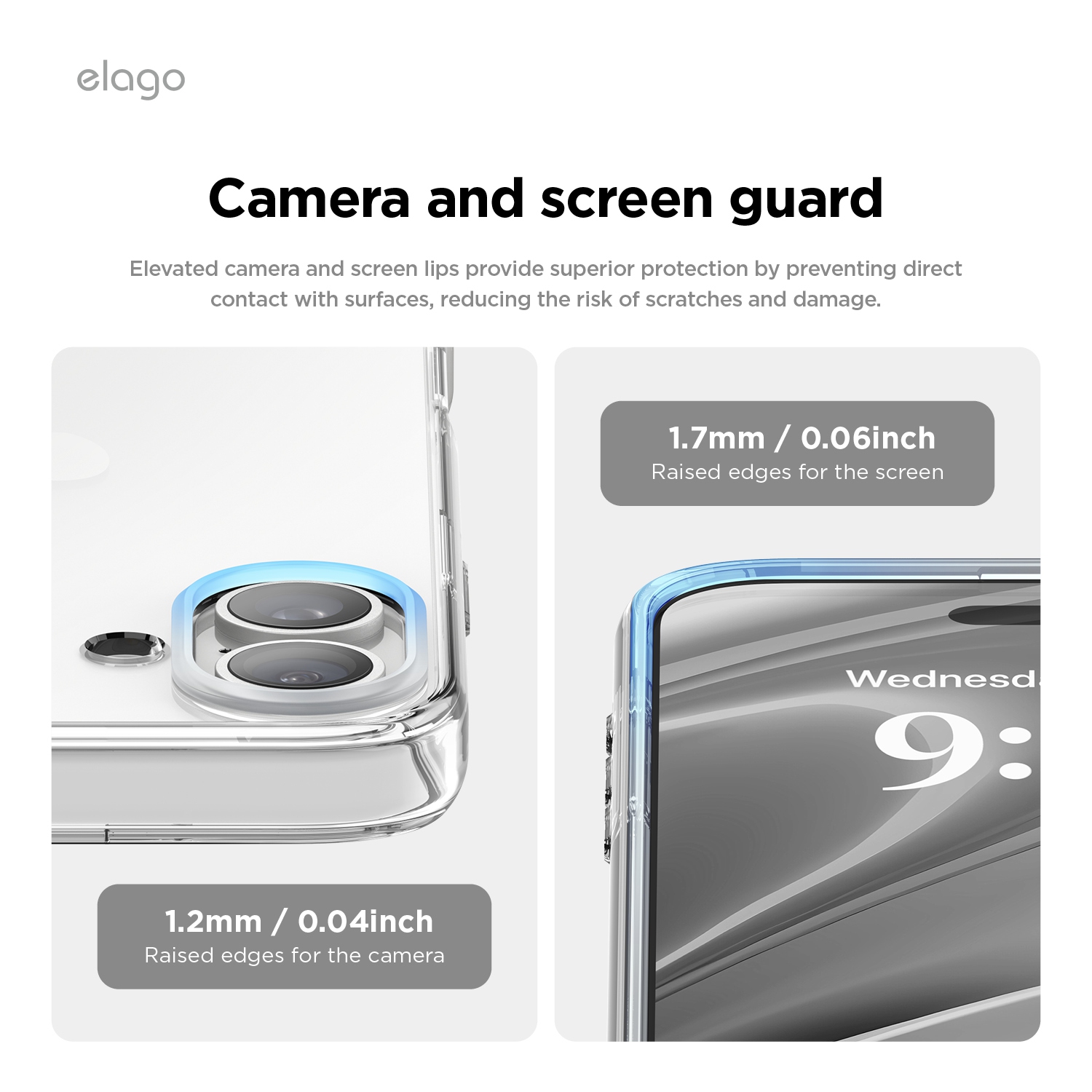 elago Hybrid Clear Case Compatible with iPhone 16 Plus Case Cover 6.7" - PC + TPU Hybrid Technology, Shockproof bumper, Raised Camera Protection,