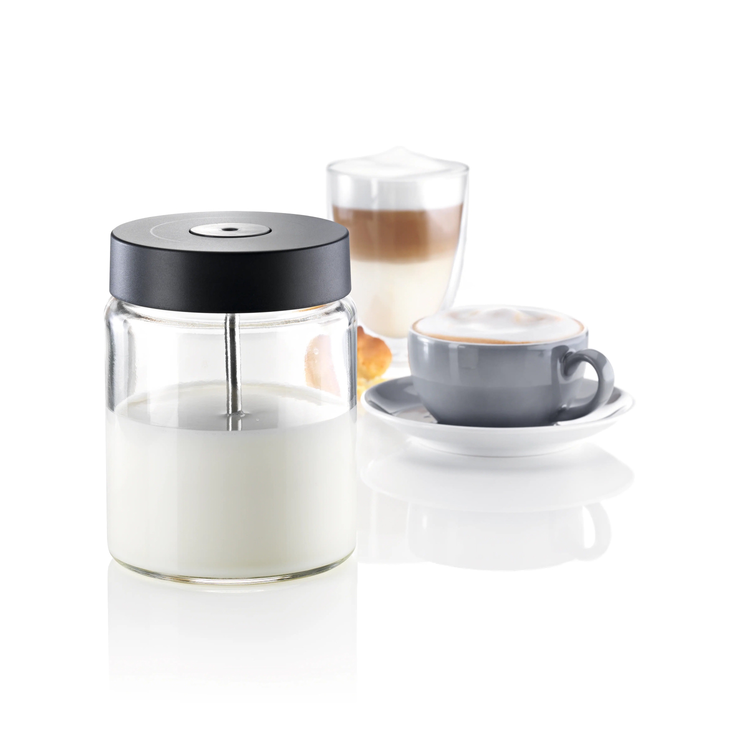 Miele MB-CVA 6000, Pre-Installed Glass Milk Container for Miele CVA 6000 Fully Automatic Coffee Machines, 33.8 oz Capacity
