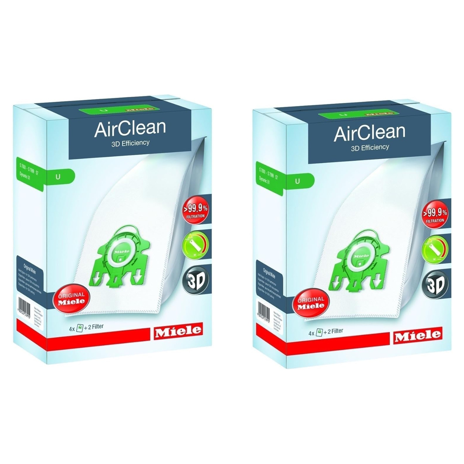 Miele – sacs à poussière pour aspirateur type U AirClean, S7 sacs pour aspirateur vertical