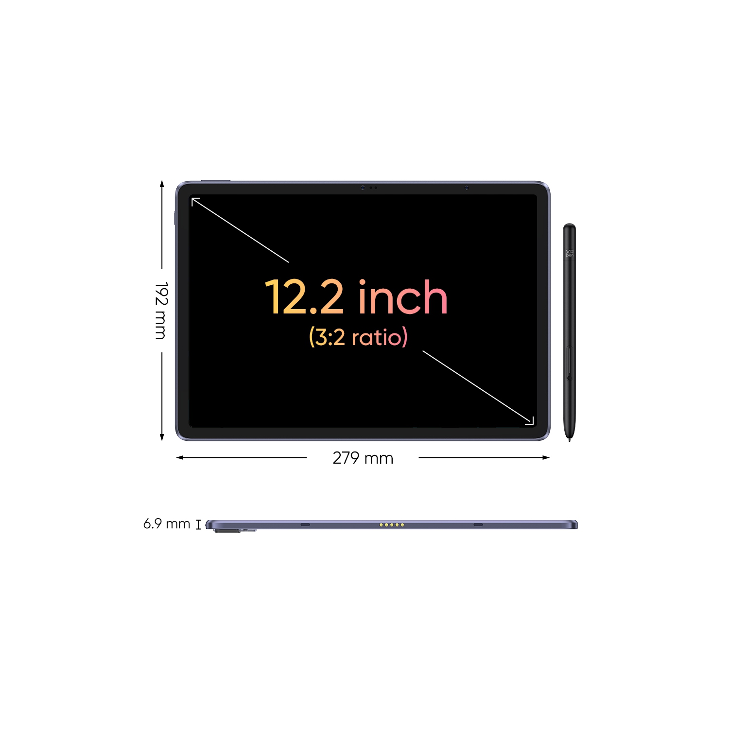 XPPen Magic Drawing Pad 12.2 Inch Standalone Drawing Tablet No Computer Needed with 16384 Pressure Levels X3 Pro Battery-Free Stylus Paper-Like