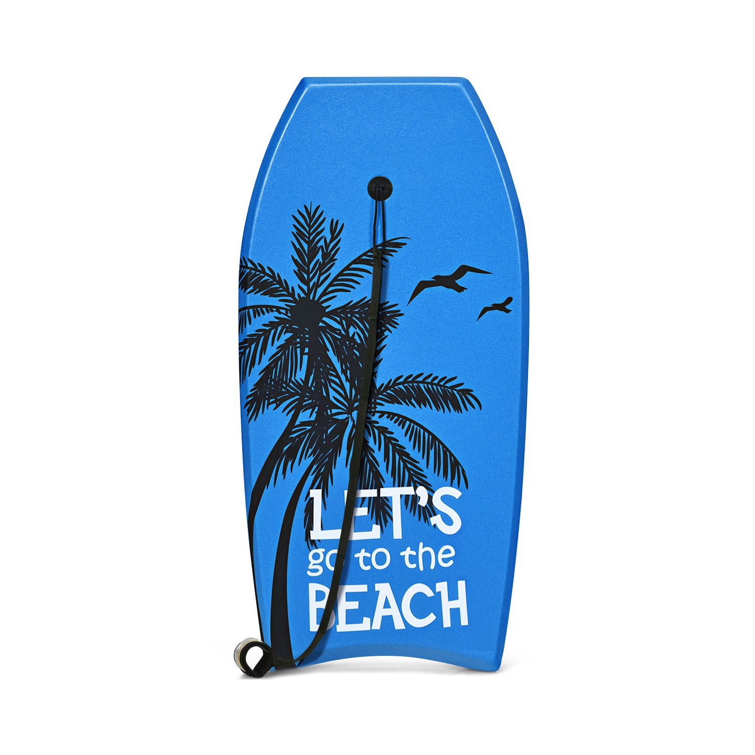 Goplus 37'' Super Lightweight Bodyboard Surfing W/Leash EPS Core Boarding IXPE