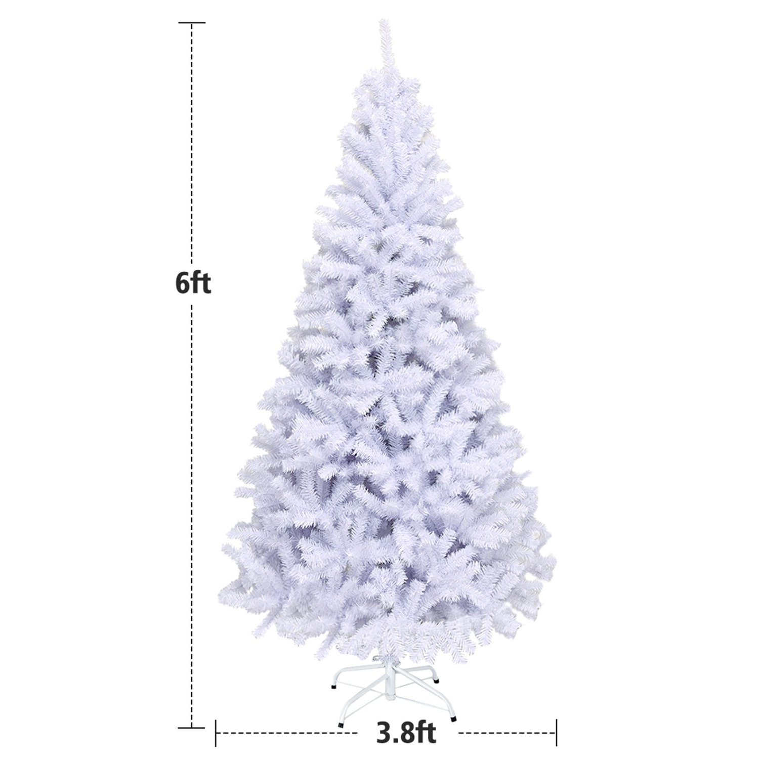 Costway – Arbre de Noël artificiel à charnières 6ft, pin de qualité supérieure, 1000 pointes avec support en métal