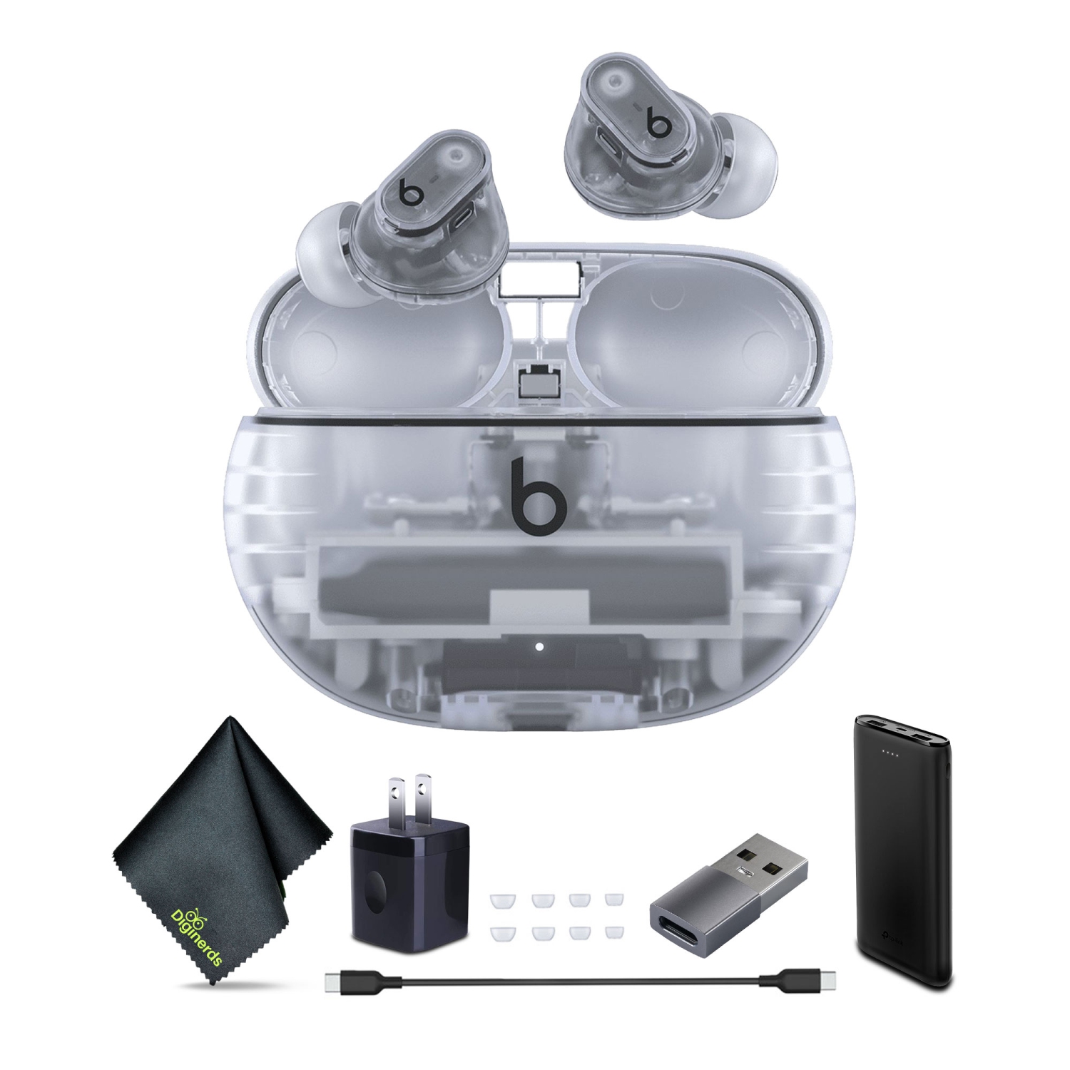 BEATS STUDIO BUDS+ クリア 中古美品 Beats Studio Buds + True Wireless Noise Cancelling Earphones