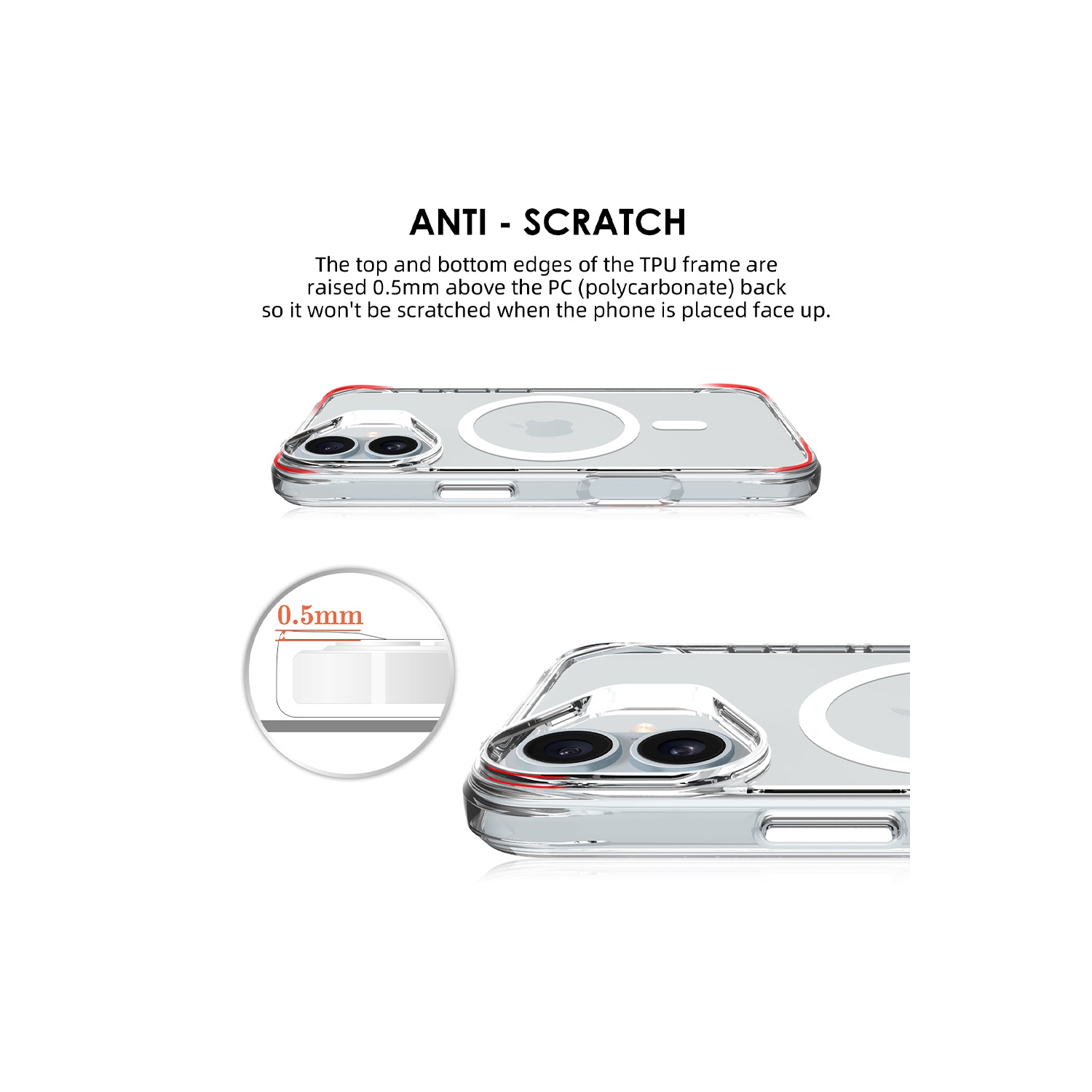 Uolo Soul+ iPhone 16 Plus Drop Rated Military-Grade Protective [MagSafe] Hard Shell Case, Clear