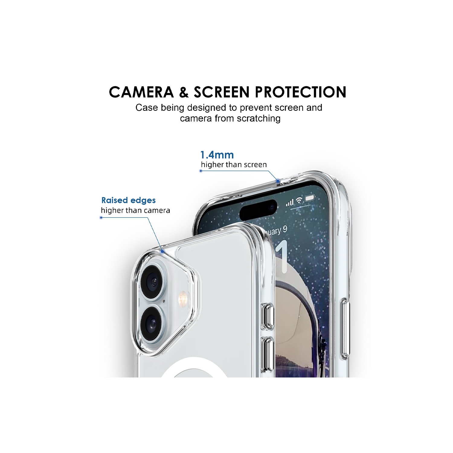 Uolo Soul+ iPhone 16 Plus Drop Rated Military-Grade Protective [MagSafe] Hard Shell Case, Clear