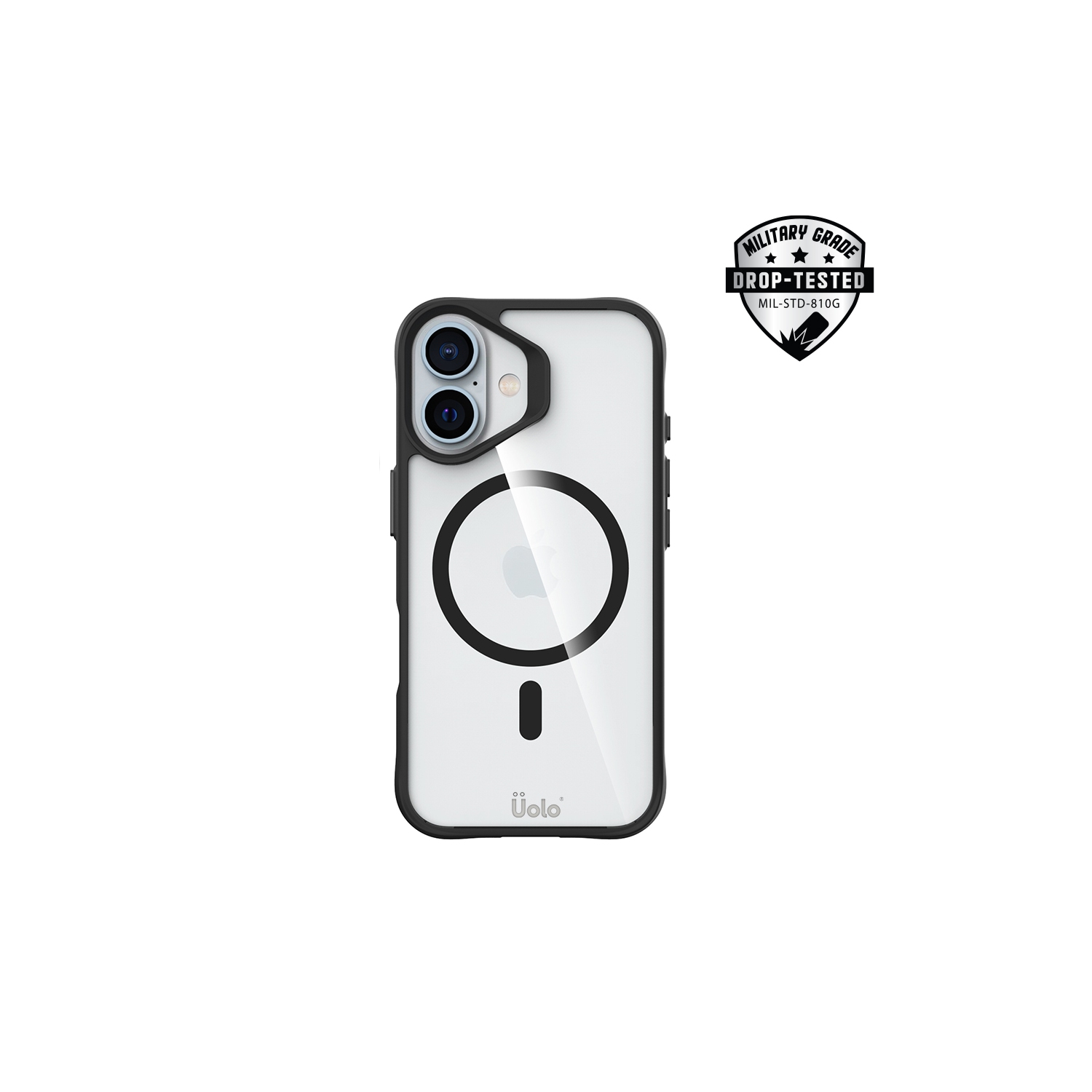 Uolo Soul+ iPhone 16 Plus Drop Rated Military-Grade Protective [MagSafe] Hard Shell Case, Black