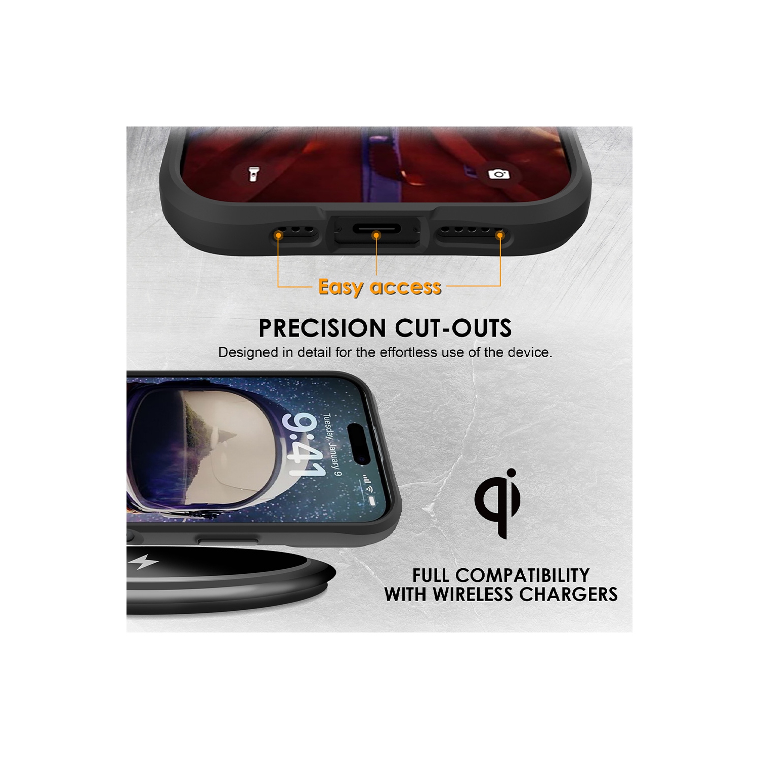 Uolo Soul+ iPhone 16 Plus Drop Rated Military-Grade Protective [MagSafe] Hard Shell Case, Black