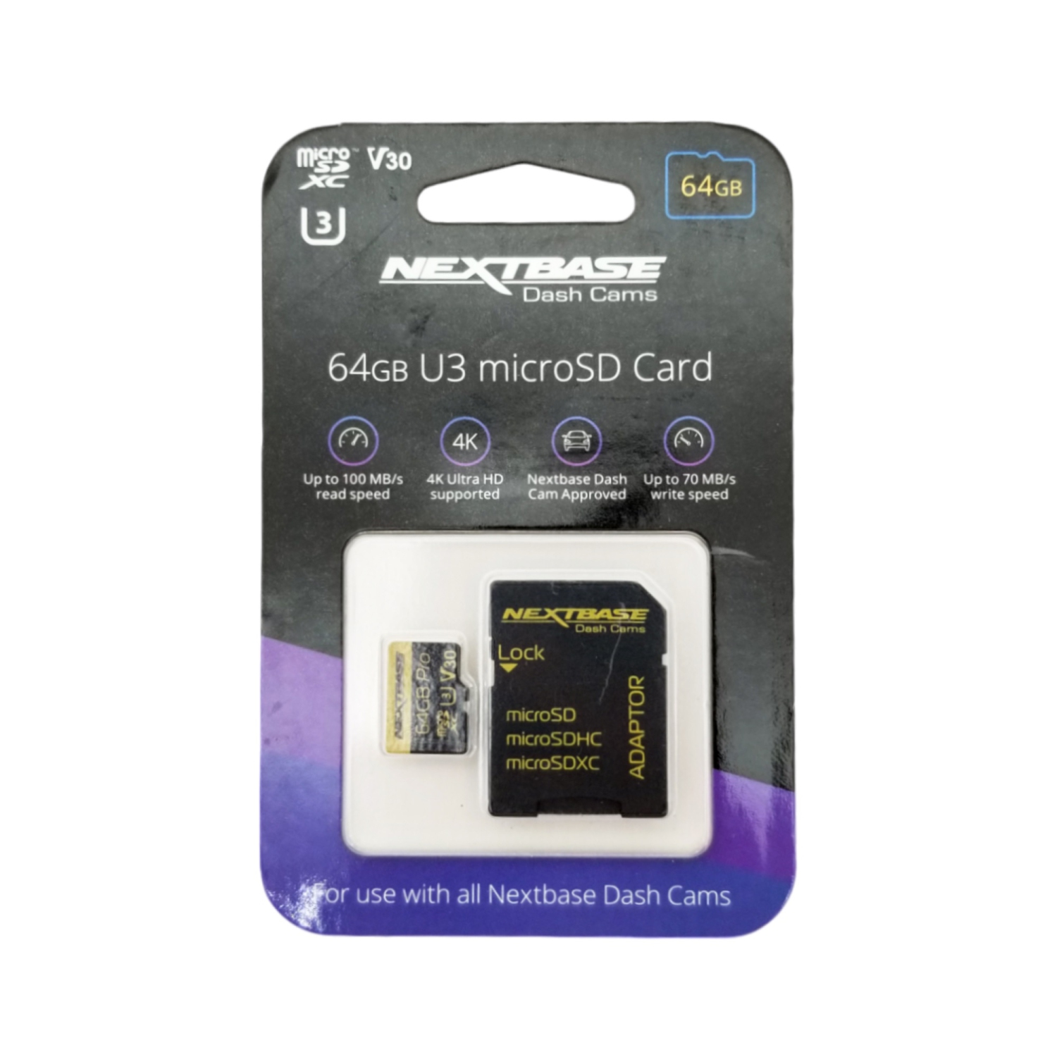 Carte mémoire microSD 64&nbsp;Go de 70 Mo/s de Nextbase d'origine