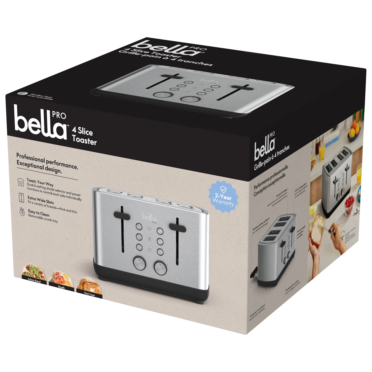 Bella Pro Toaster - 4-Slice - Stainless Steel - Only at Best Buy