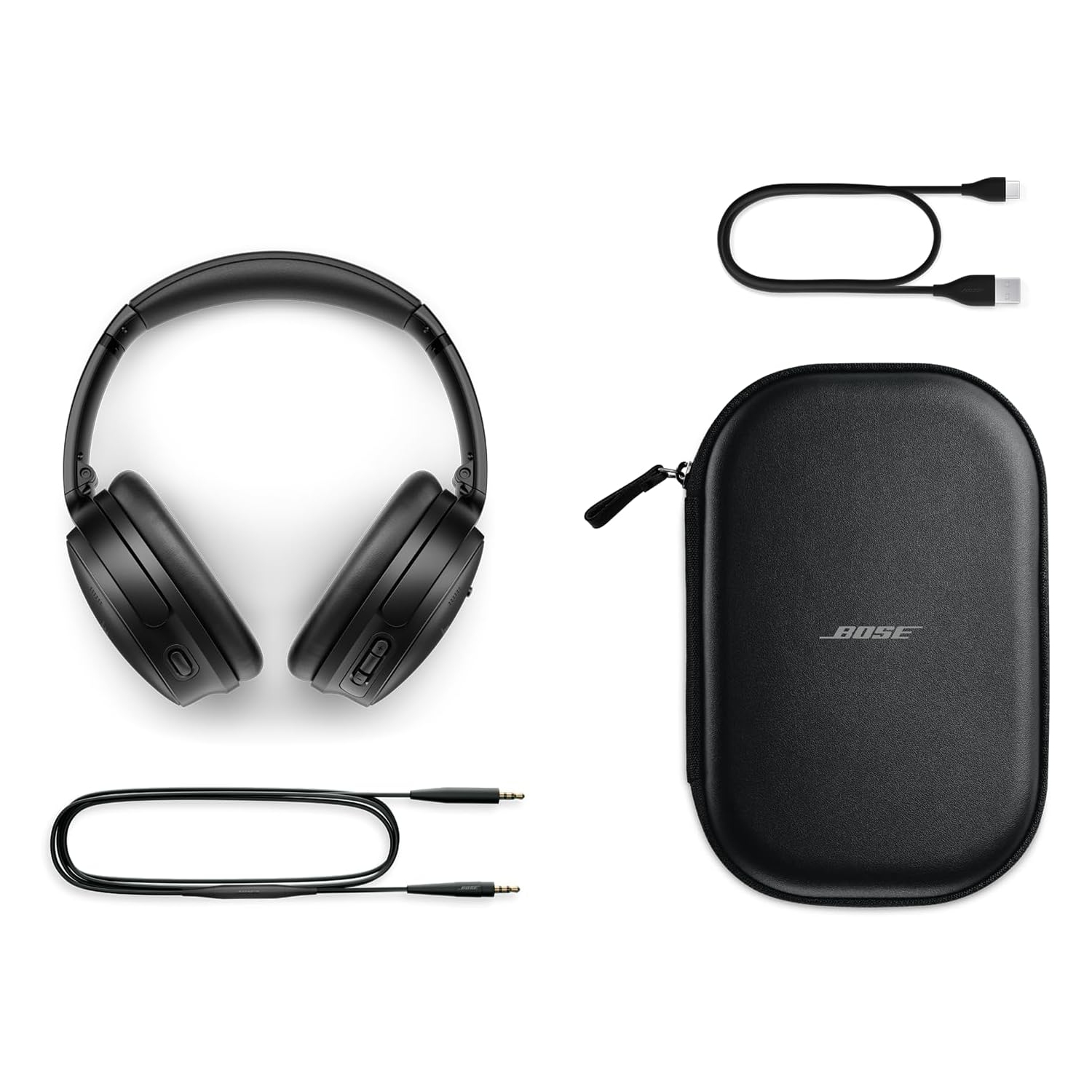 Open Box - Bose QuietComfort Wireless Noise Cancelling Headphones, Bluetooth Over Ear Headphones with Up to 24 Hours of Battery Life, Black