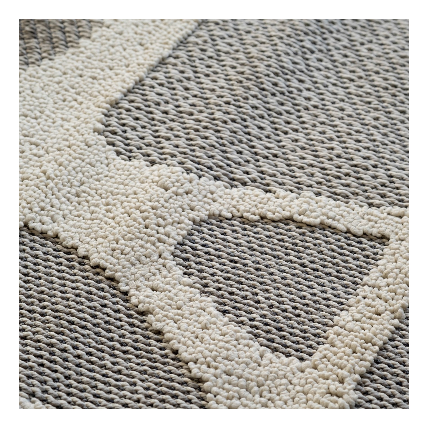 Rug Branch Kintsu Contemporary Abstract Grey/Cream Indoor Area Rug