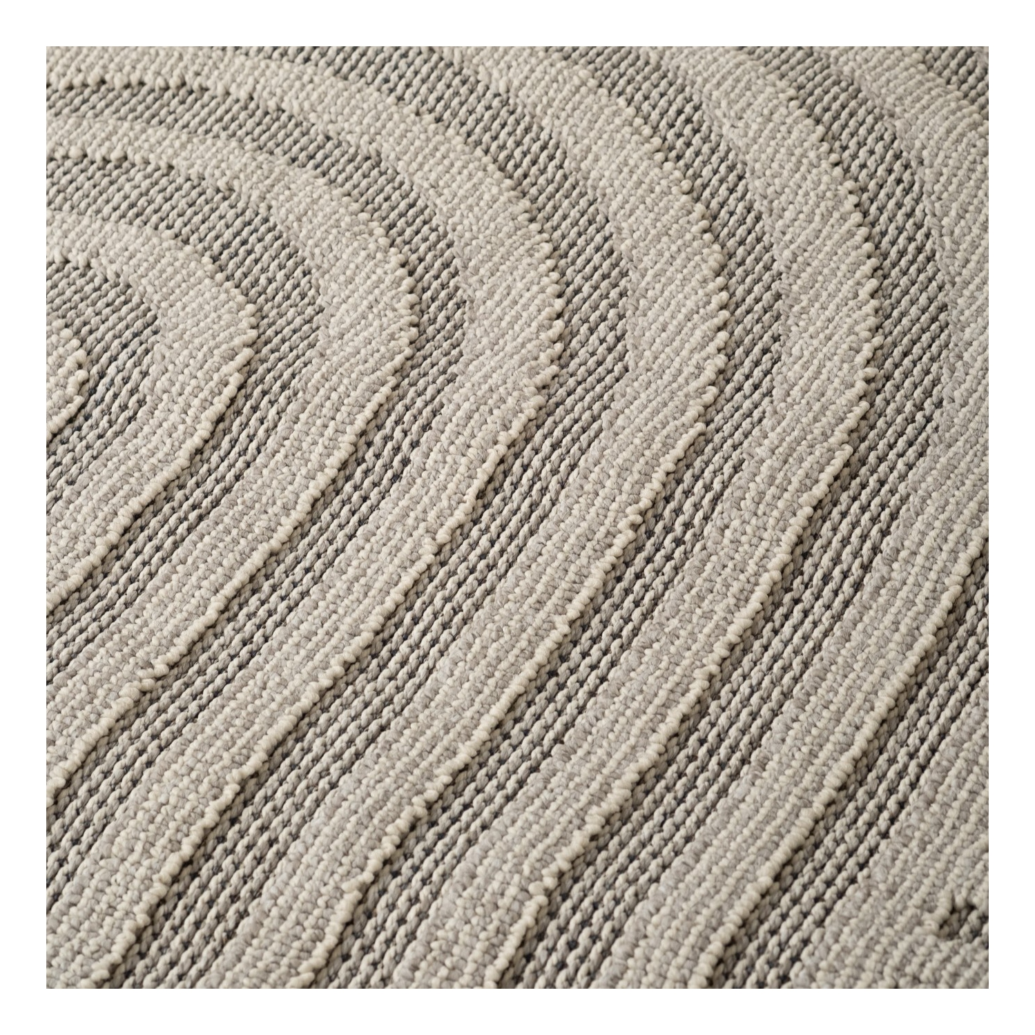 Tapis d'intérieur contemporain Nami Branch à motif géométrique gris/beige