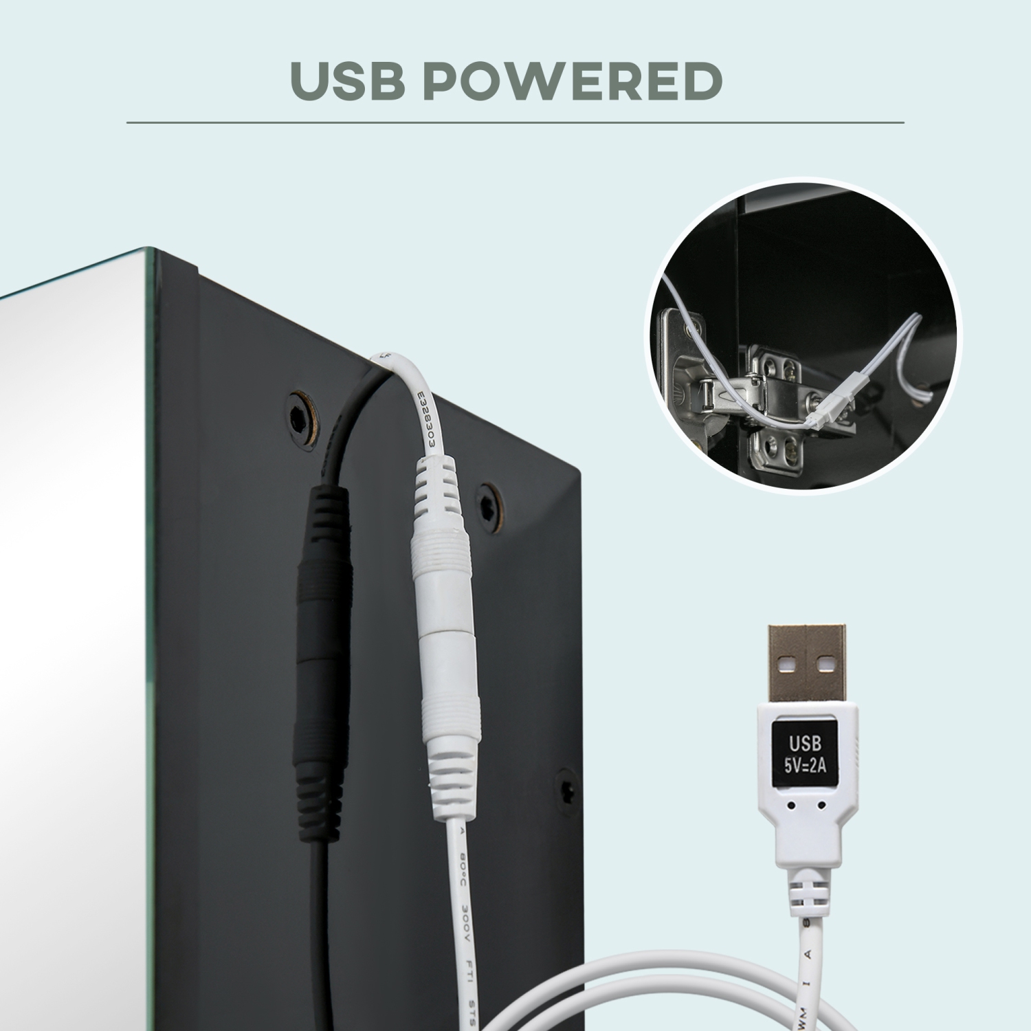 Armoire à pharmacie éclairée à DEL avec miroir de kleankin, armoire murale de salle de bain de 35,5 larg. X 25,5 haut. avec 3 armoires, fonction