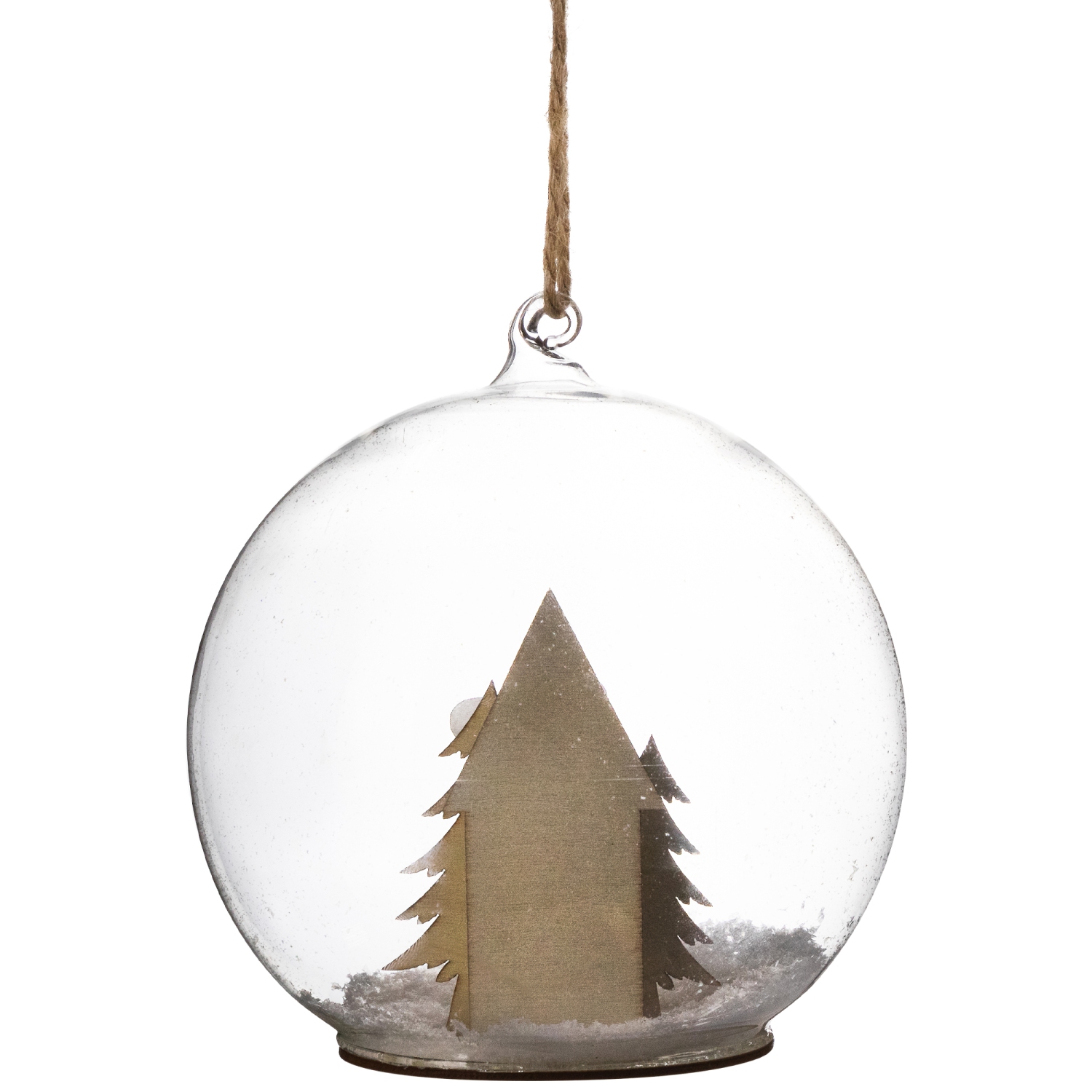 Polar Bear in Snow Glass Globe Christmas Ornament - 4.75"