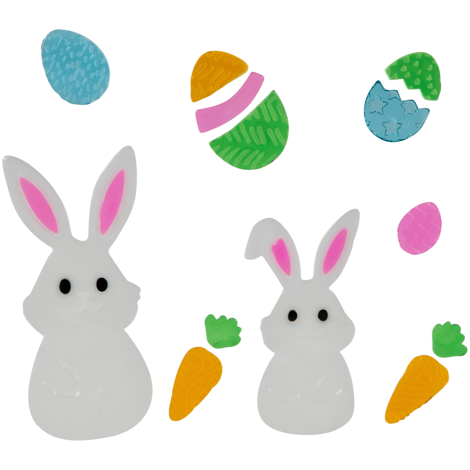 Set of 6 Double Sided Easter Gel Window Clings