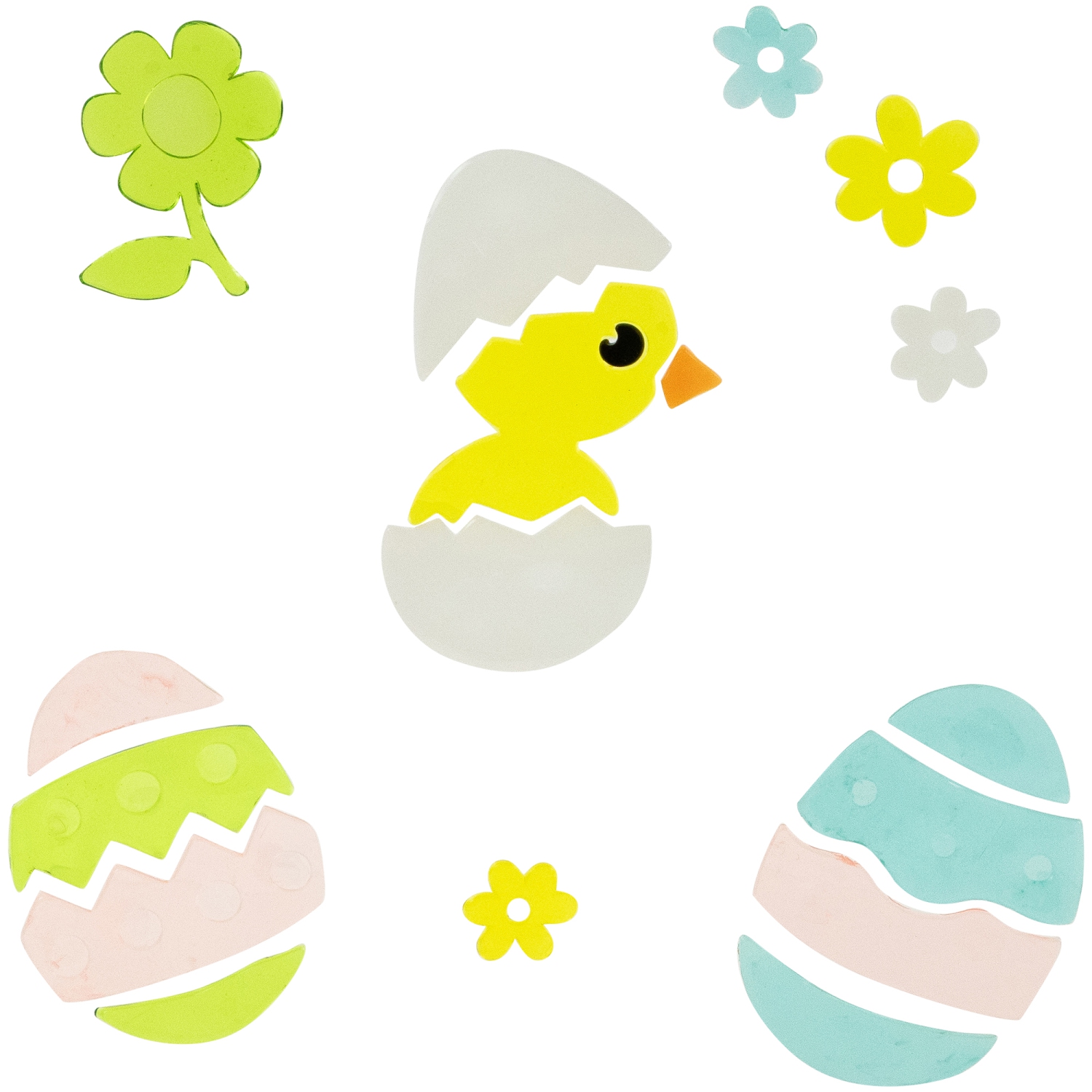 Set of 6 Double Sided Easter Gel Window Clings