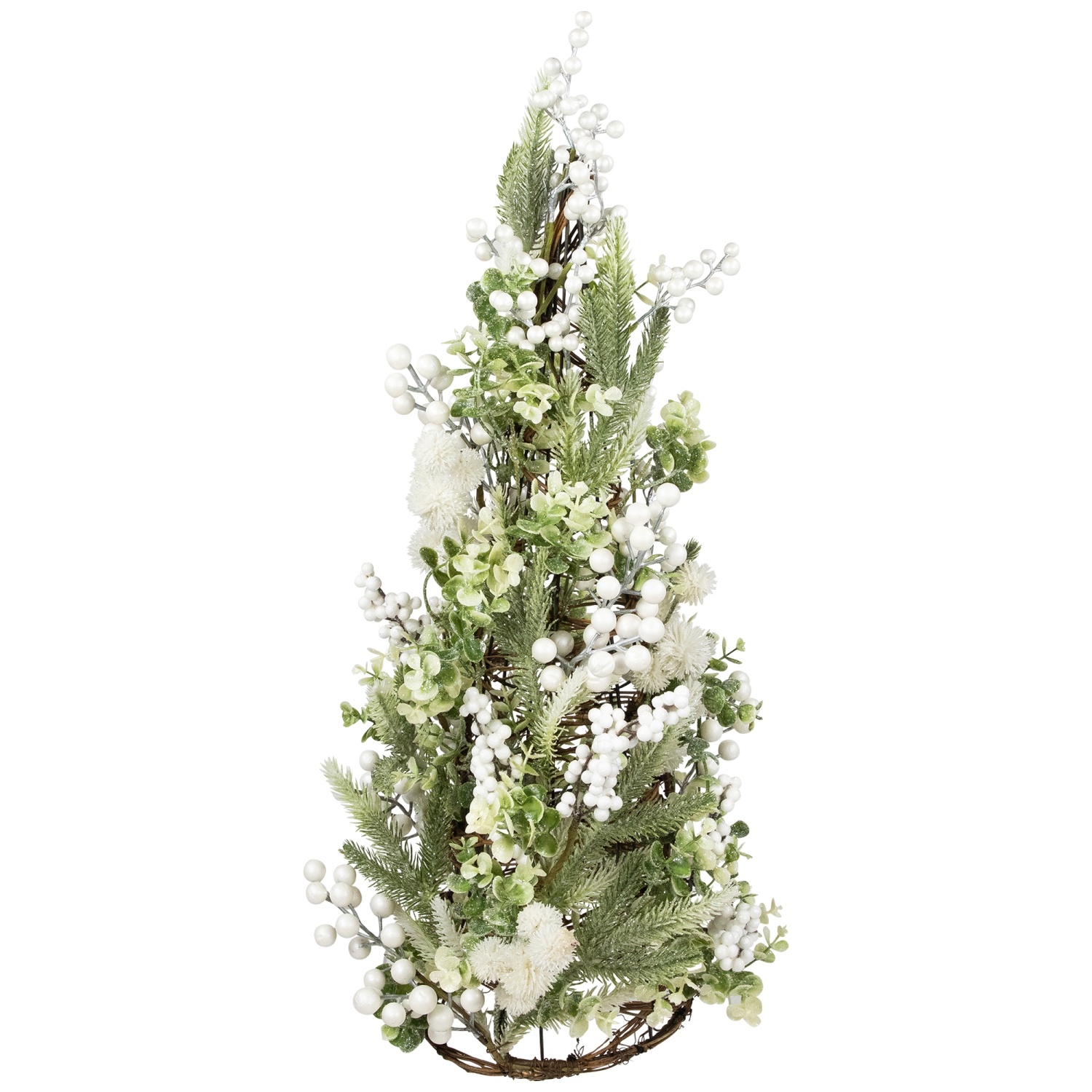 Glittered Berries and Pine Artificial Cone Christmas Tree - 27"