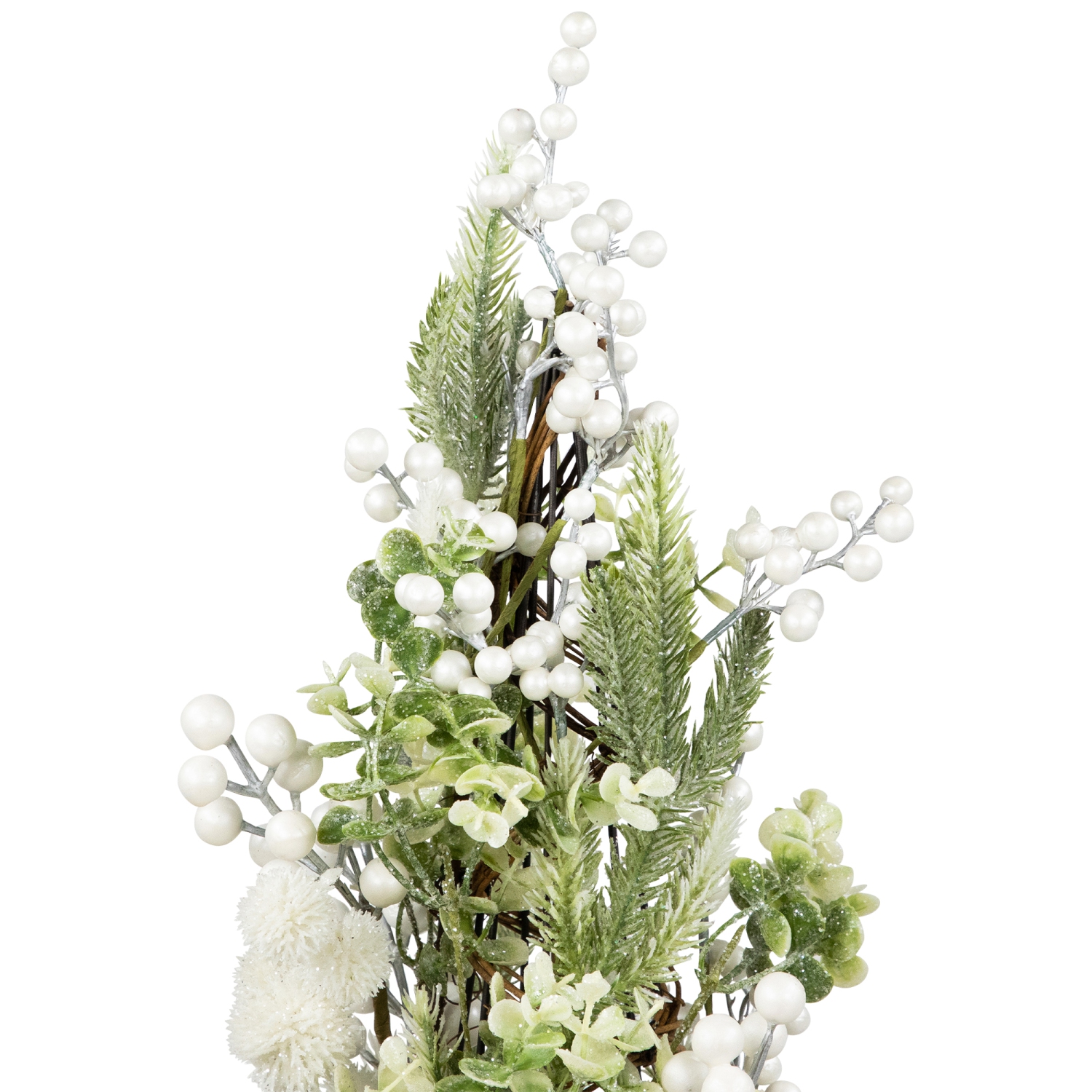 Glittered Berries and Pine Artificial Cone Christmas Tree - 27"