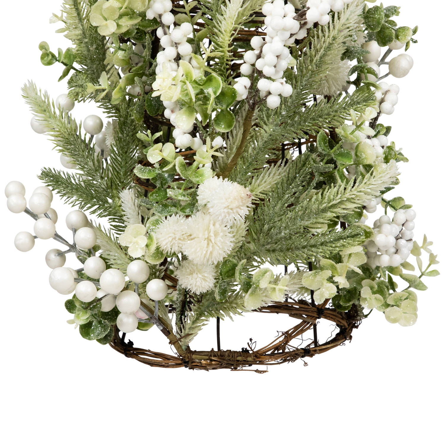 Glittered Berries and Pine Artificial Cone Christmas Tree - 27"