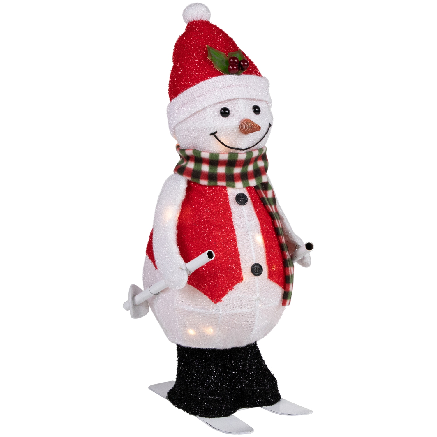 LED Lighted Animated Skiing Snowman Outdoor Christmas Figure - 24"