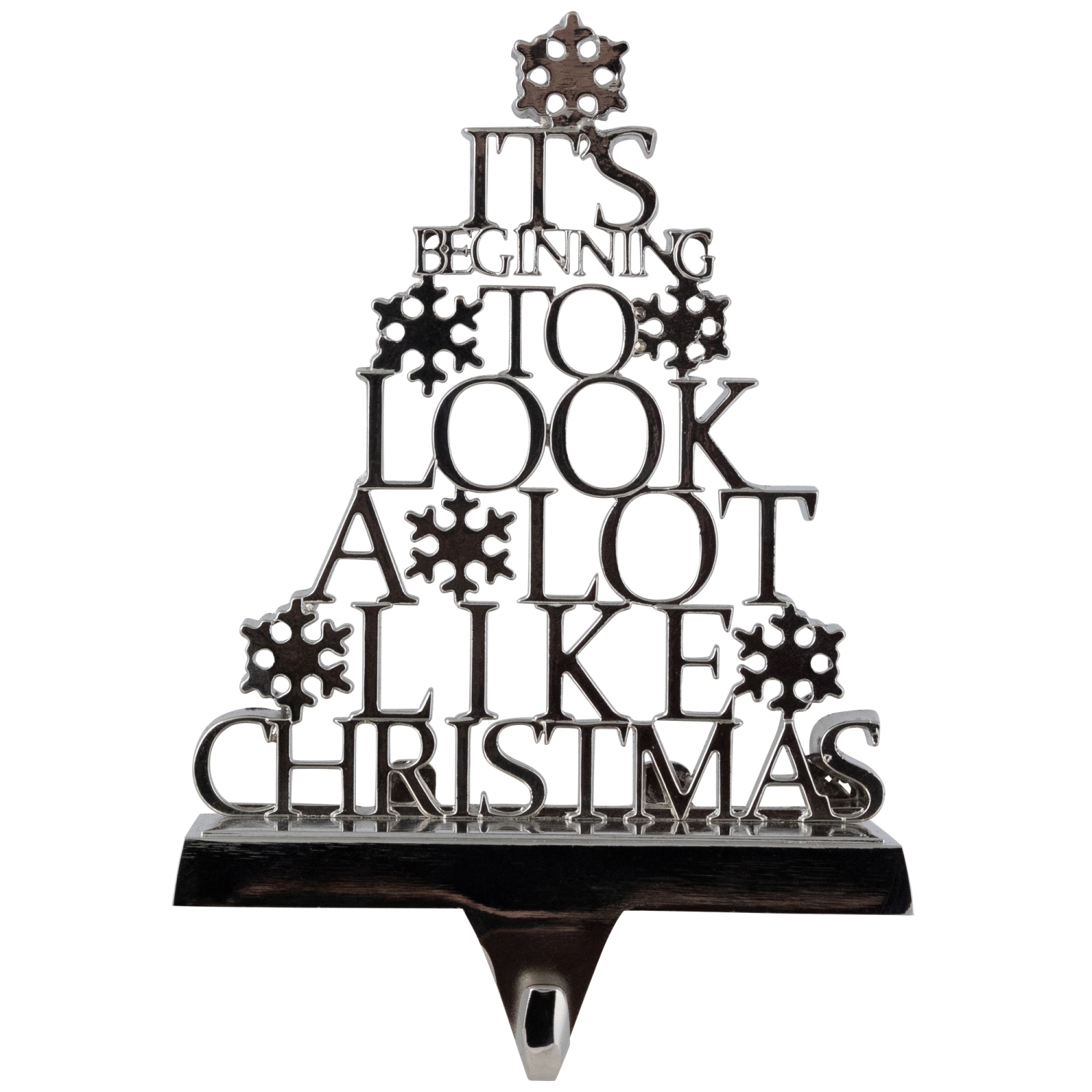 It's Beginning to Look a Lot Like Christmas Metal Tree Stocking Holder - 6.5"