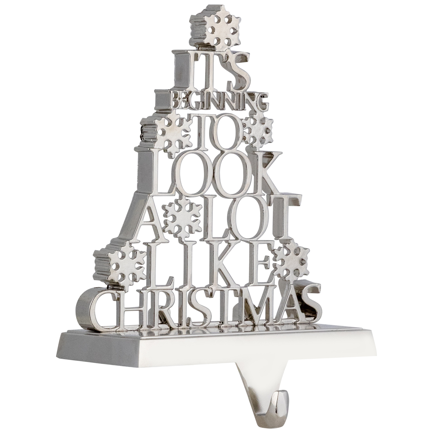 It's Beginning to Look a Lot Like Christmas Metal Tree Stocking Holder - 6.5"