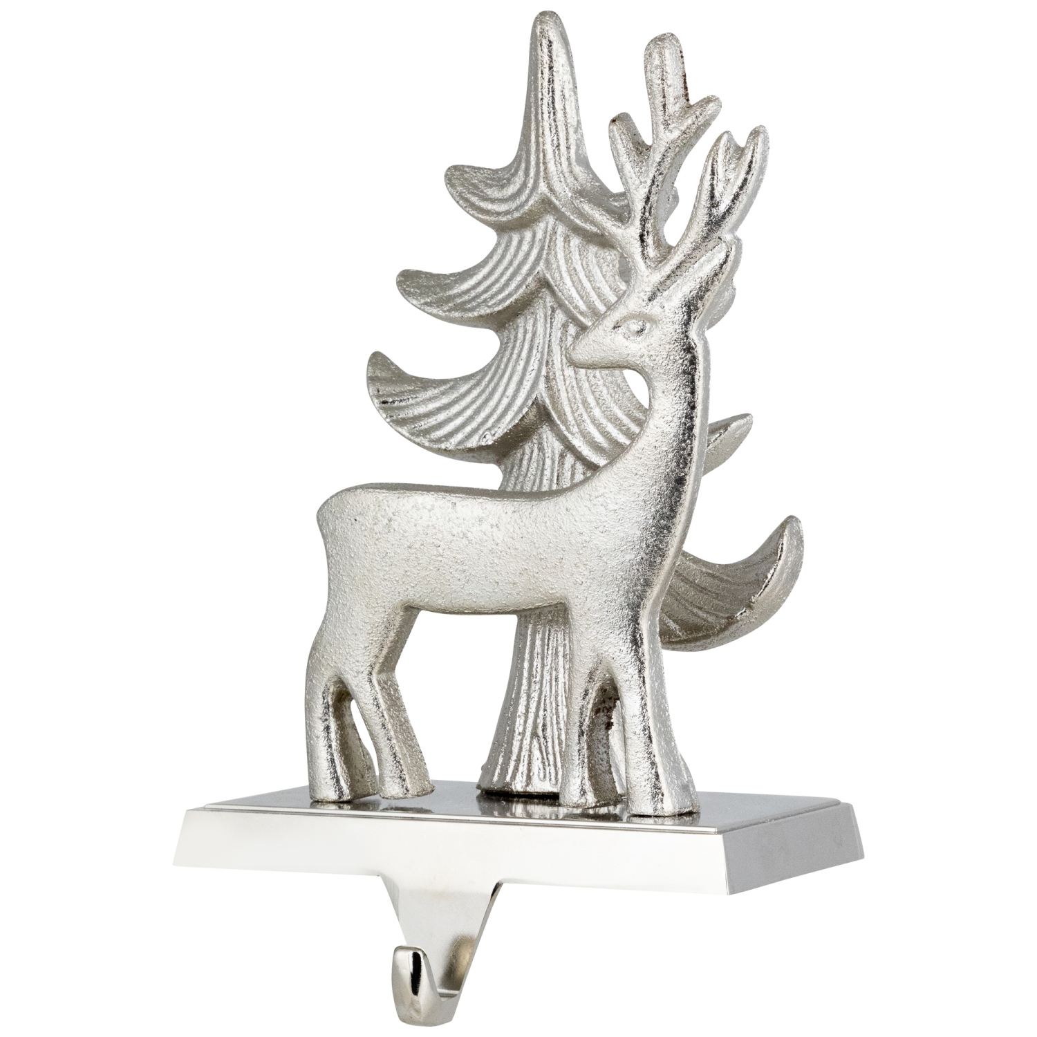 Reindeer and Pine Tree Christmas Stocking Holder - 7"