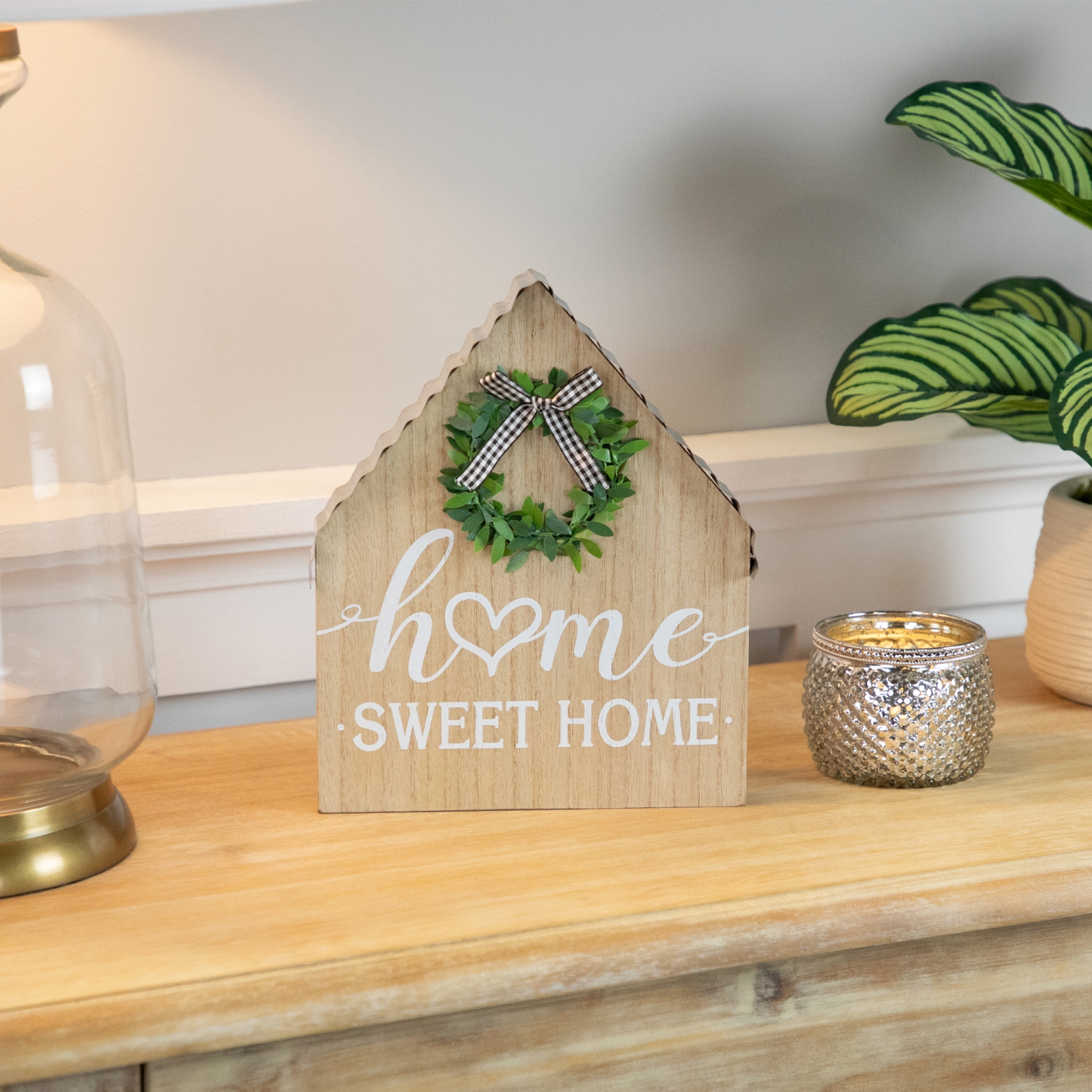 Découpe décoration « Home Sweet Home » en bois pour cadre de maison - 9,75 po