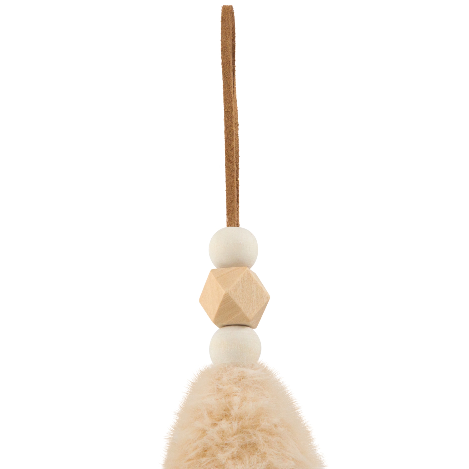 Plush Tree Star and Heart Shaped Plaid Christmas Ornaments - 4.5" - Tan - Set of 3