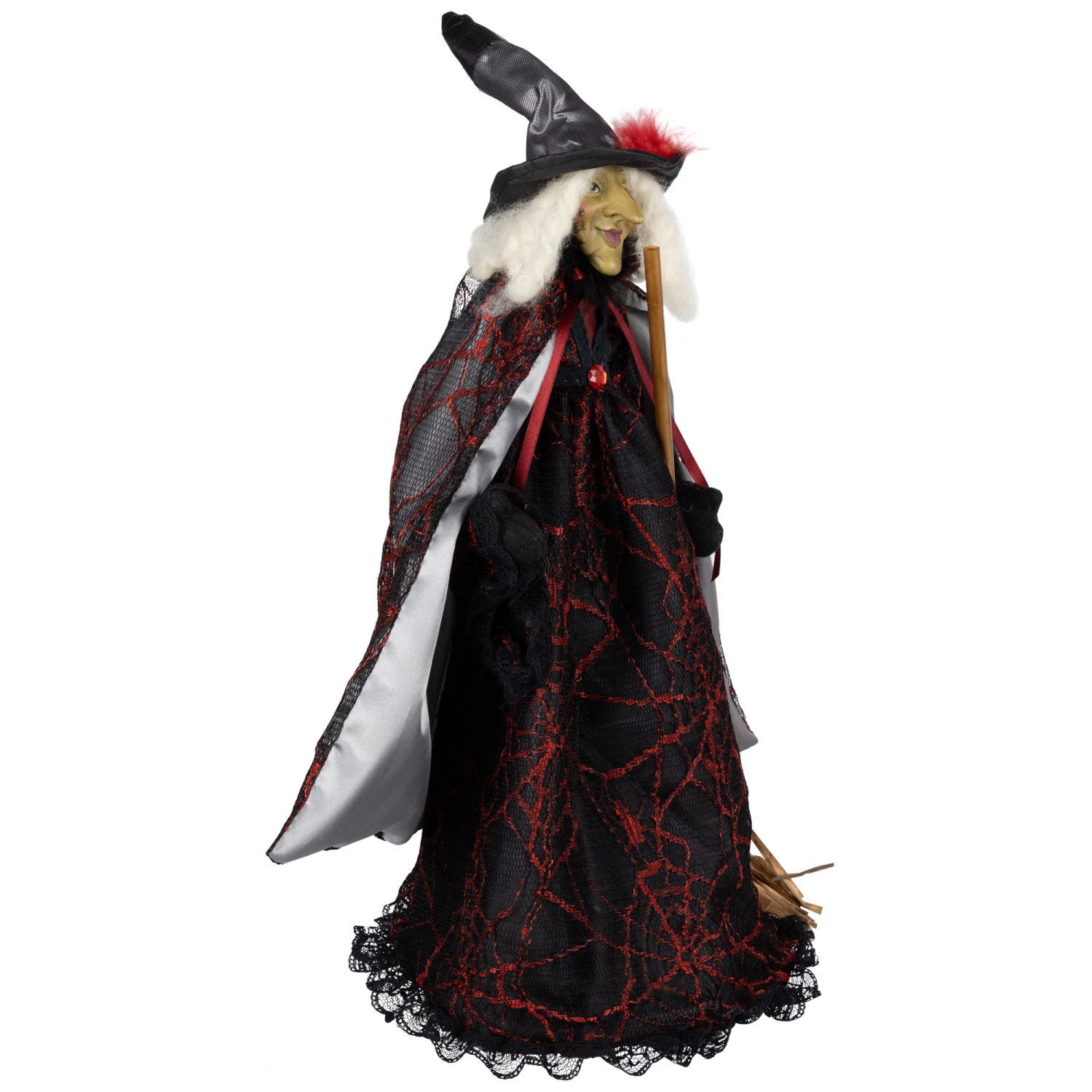 Spooky Witch with Broom Halloween Figure - 18"