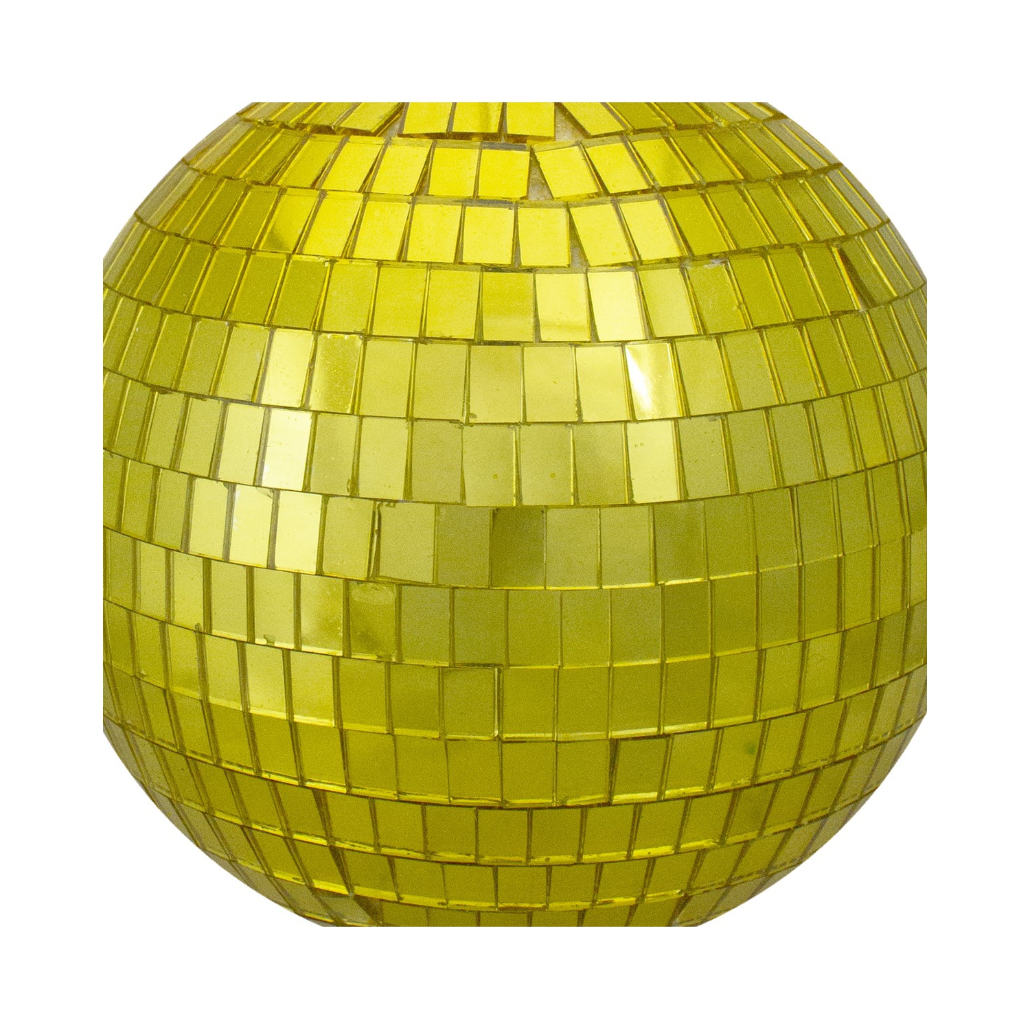 Mirrored Disco Ball Christmas Ornament - 6" - Golden Yellow
