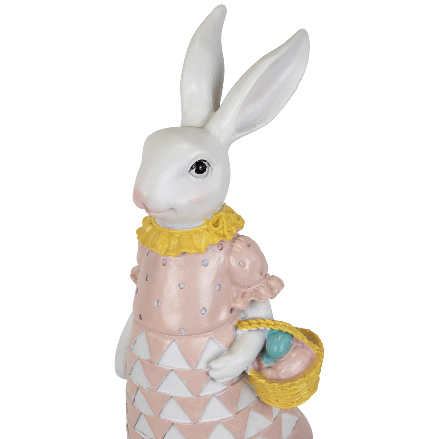 Girl Bunny with Easter Basket Outdoor Garden Statue - 12"
