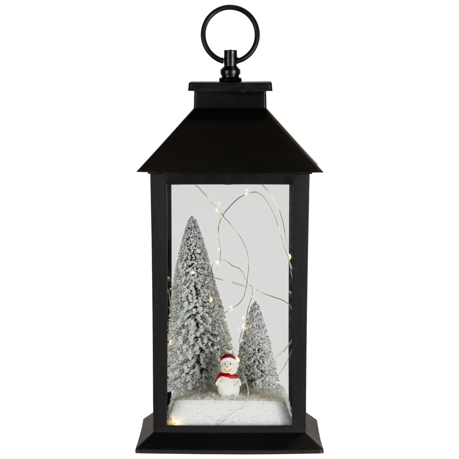 LED Lighted Snowman Winter Scene Christmas Lantern - 11"
