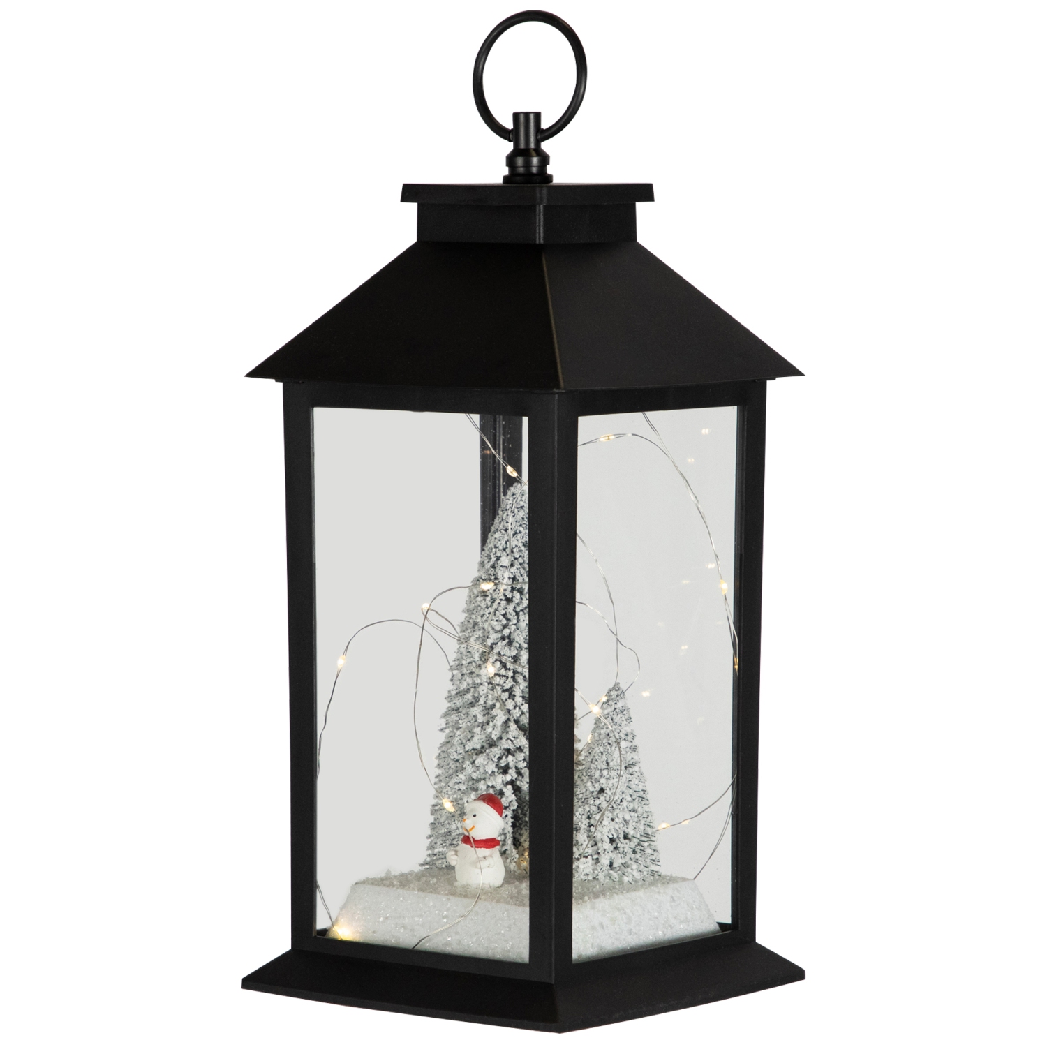 LED Lighted Snowman Winter Scene Christmas Lantern - 11"