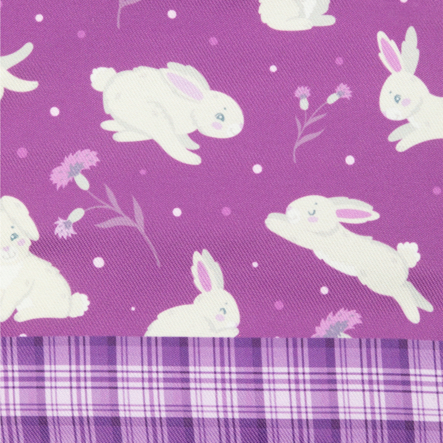Mitaines de four à carreaux de Pâques à motif de lapin - 13,75 po - Violet - Ensemble de 2
