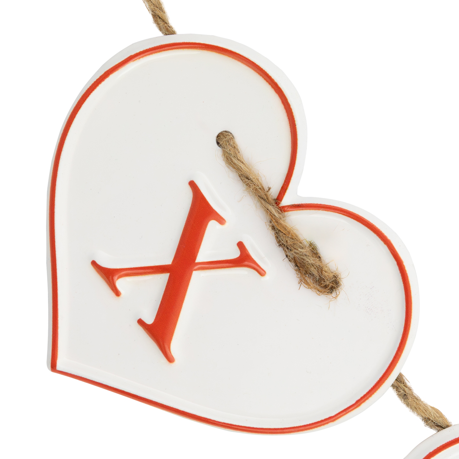 Hearts "XOXO" Valentine's Day Metal Banner - 32" - White and Red