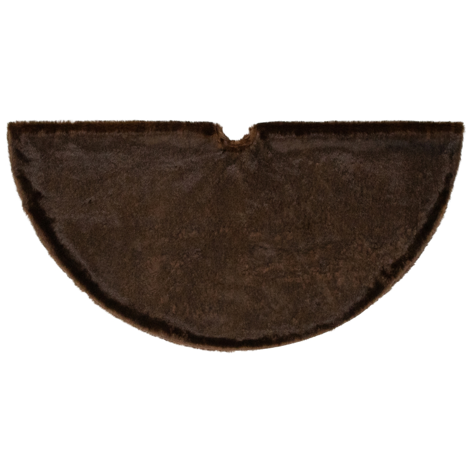 Mink Faux Fur Christmas Tree Skirt - 48" - Brown