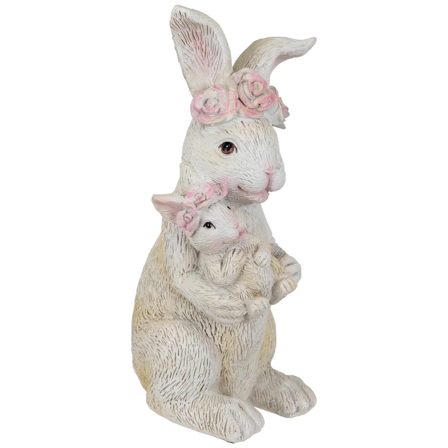 Mother and Baby Bunny Outdoor Garden Easter Statue - 9.25"