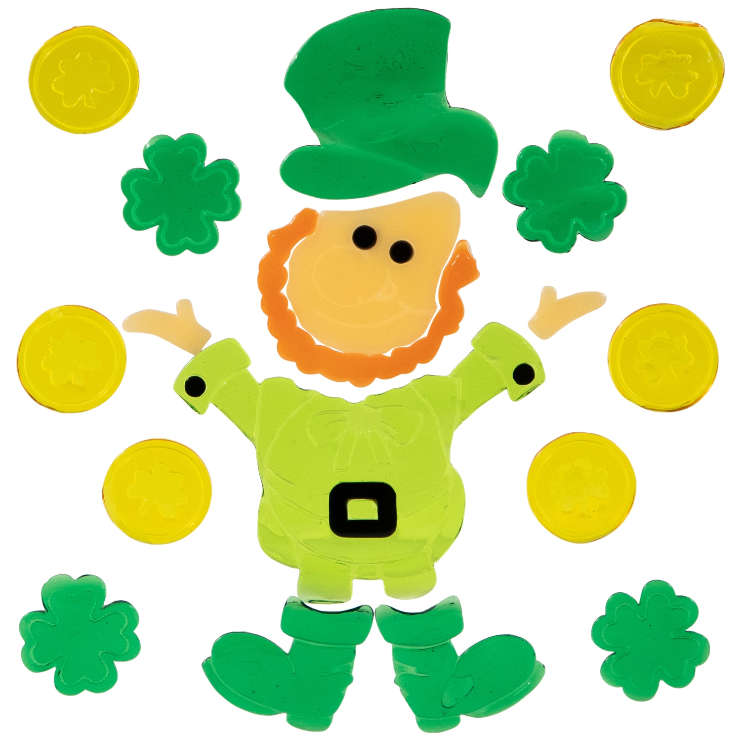 Set of 5 Double Sided St. Patrick's Day Gel Window Clings