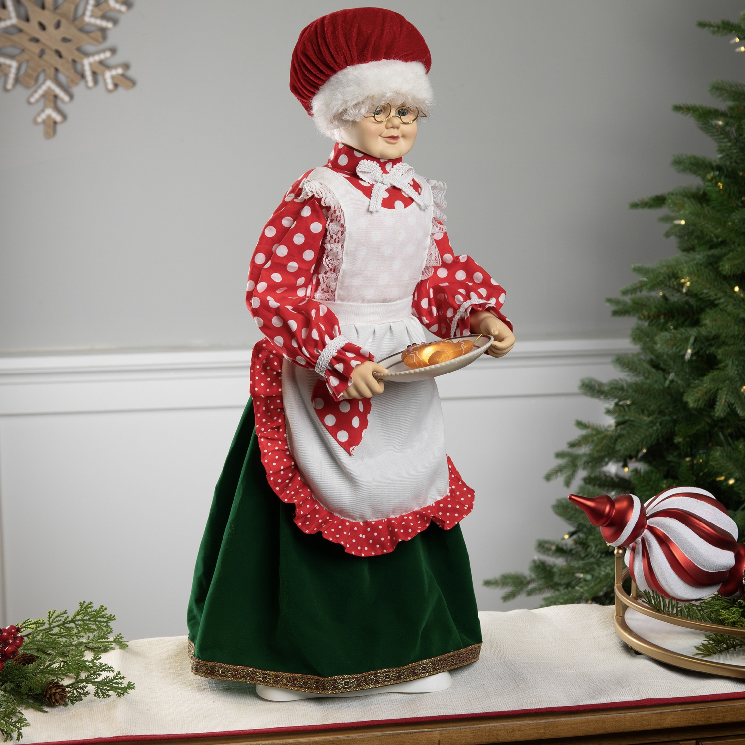 24" Animated and Musical Mrs. Claus with Gingerbread Cookie Christmas Figure