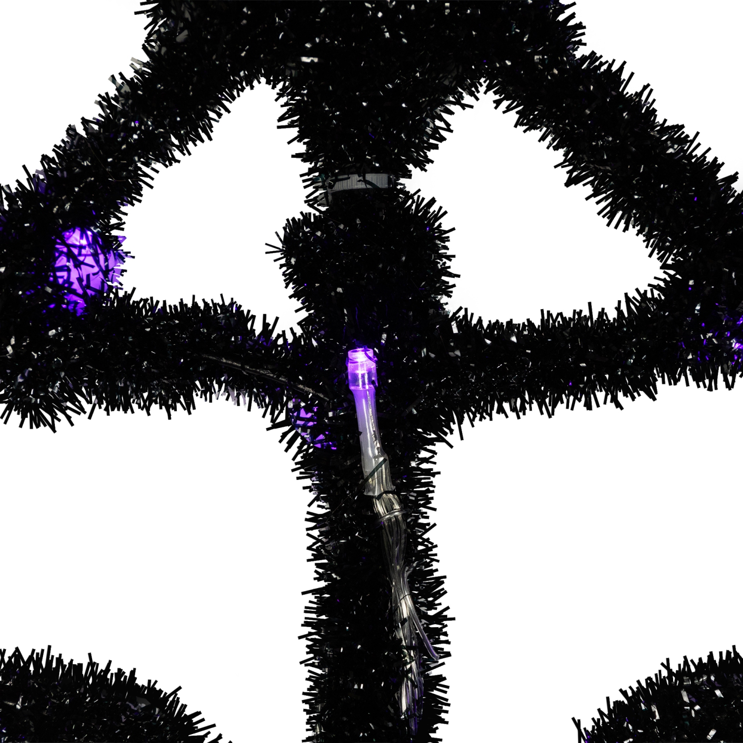 Décoration lumineuse Spider and Web Halloween - 36 po - Noir - lumières DEL violettes