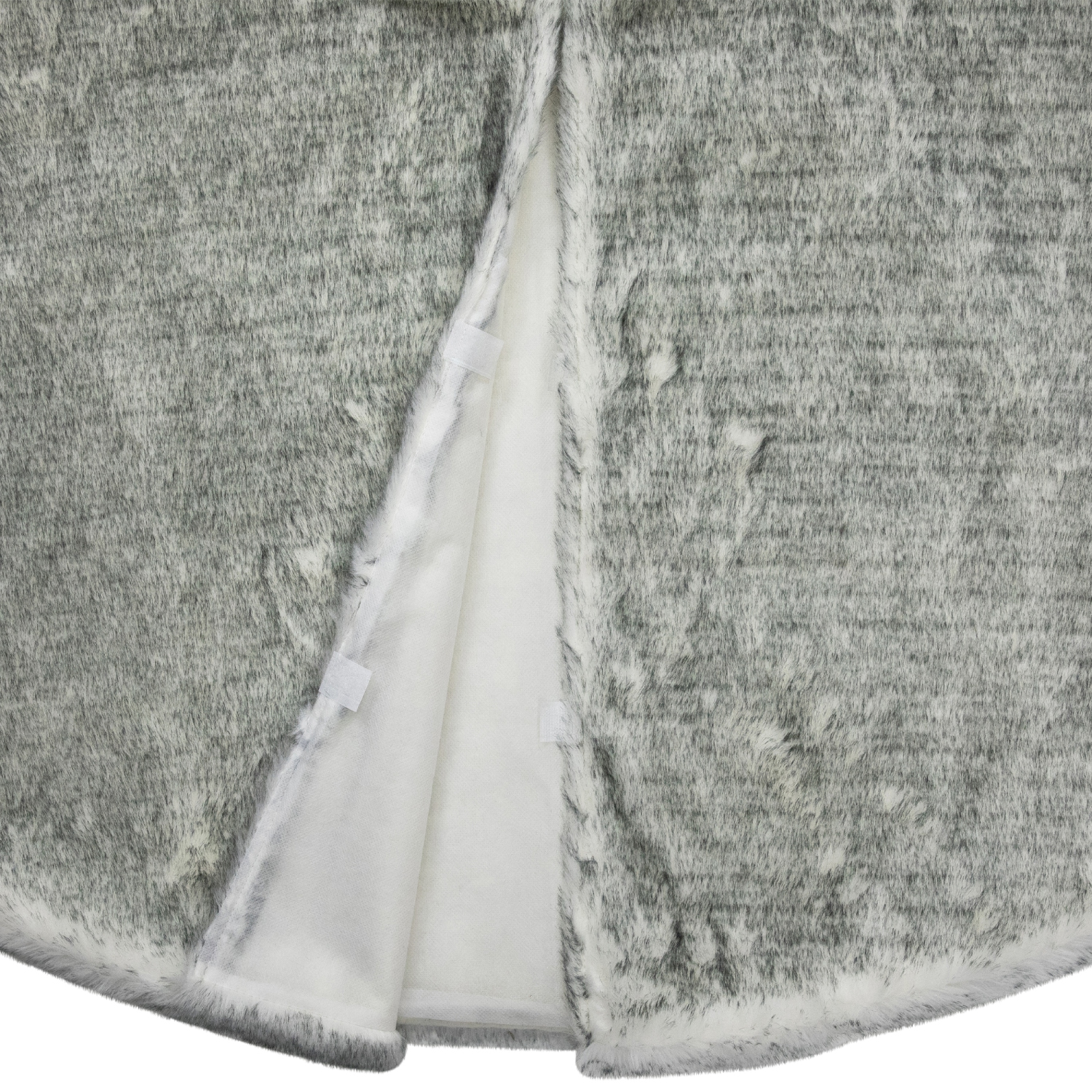 Silver Fox Faux Fur Christmas Tree Skirt - 48"