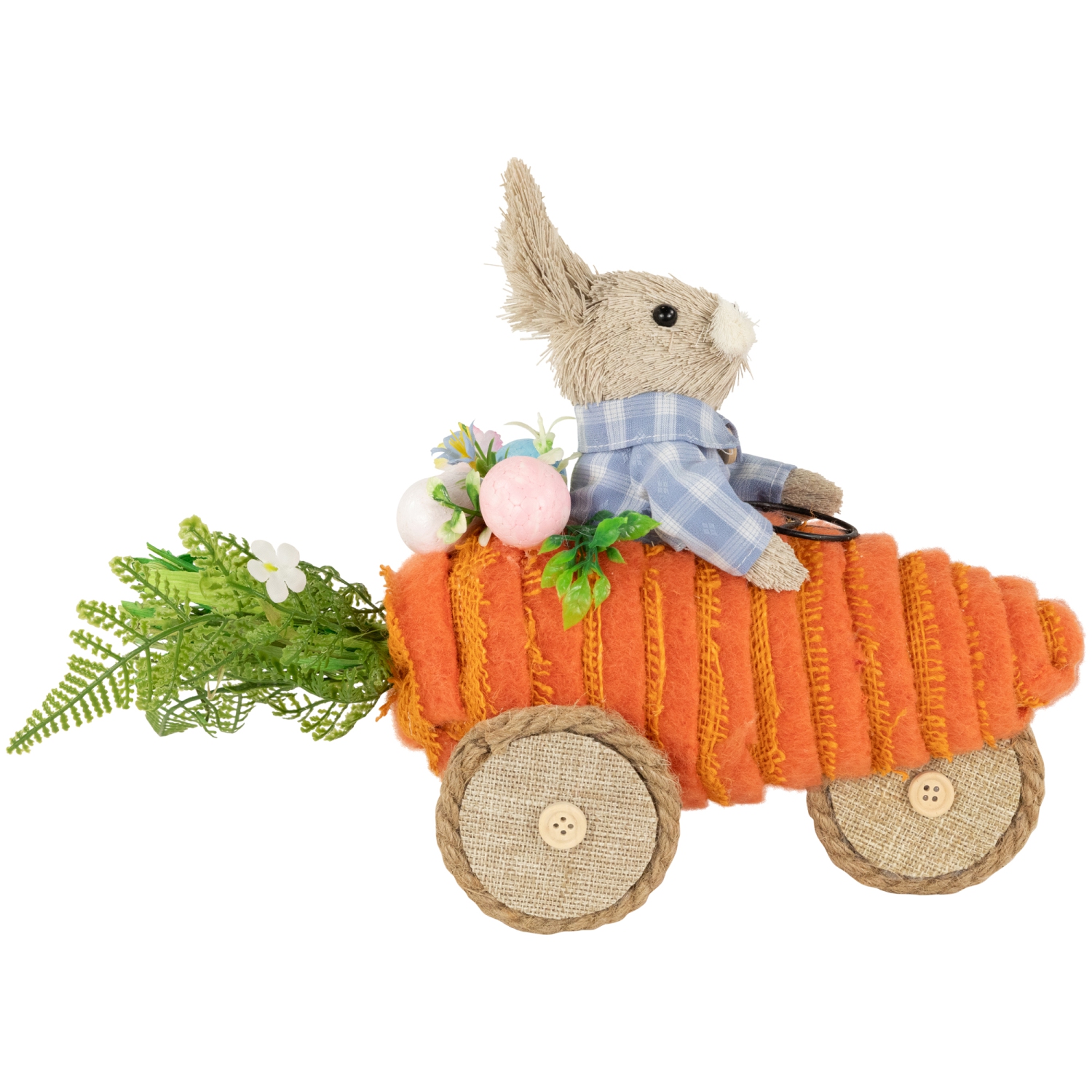 Boy Bunny with Carrot Car Easter Decoration - 13"