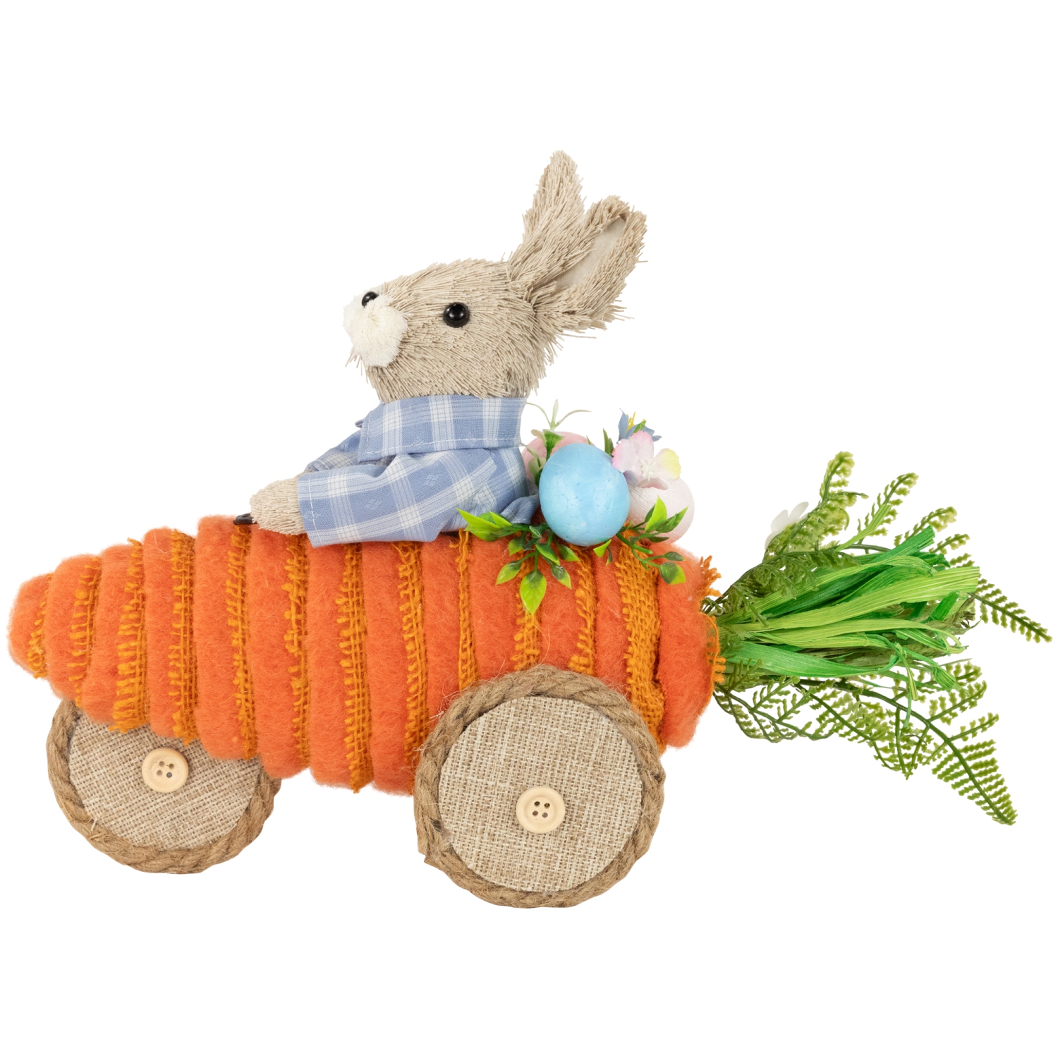 Boy Bunny with Carrot Car Easter Decoration - 13"
